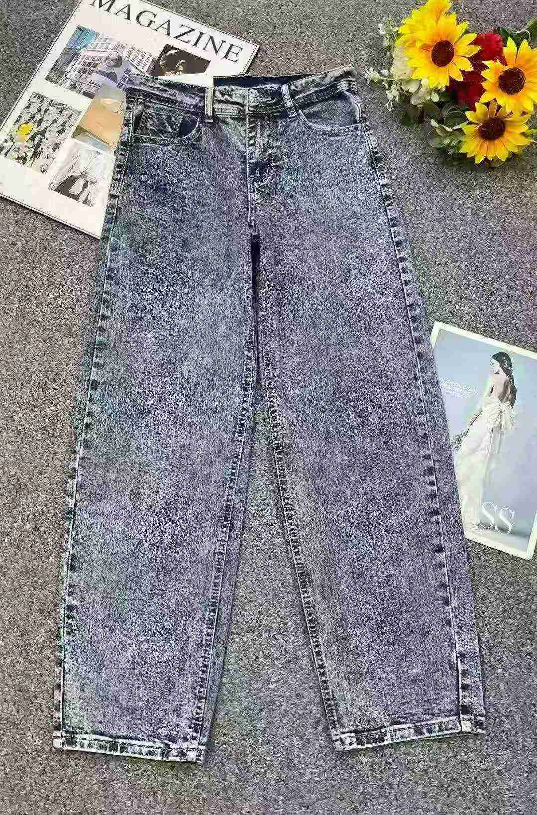 Celana Jeans Harem Pria Katun Cuci Vintage Koleksi Baru Musim Semi-Panas, 596 Potong - Image 2