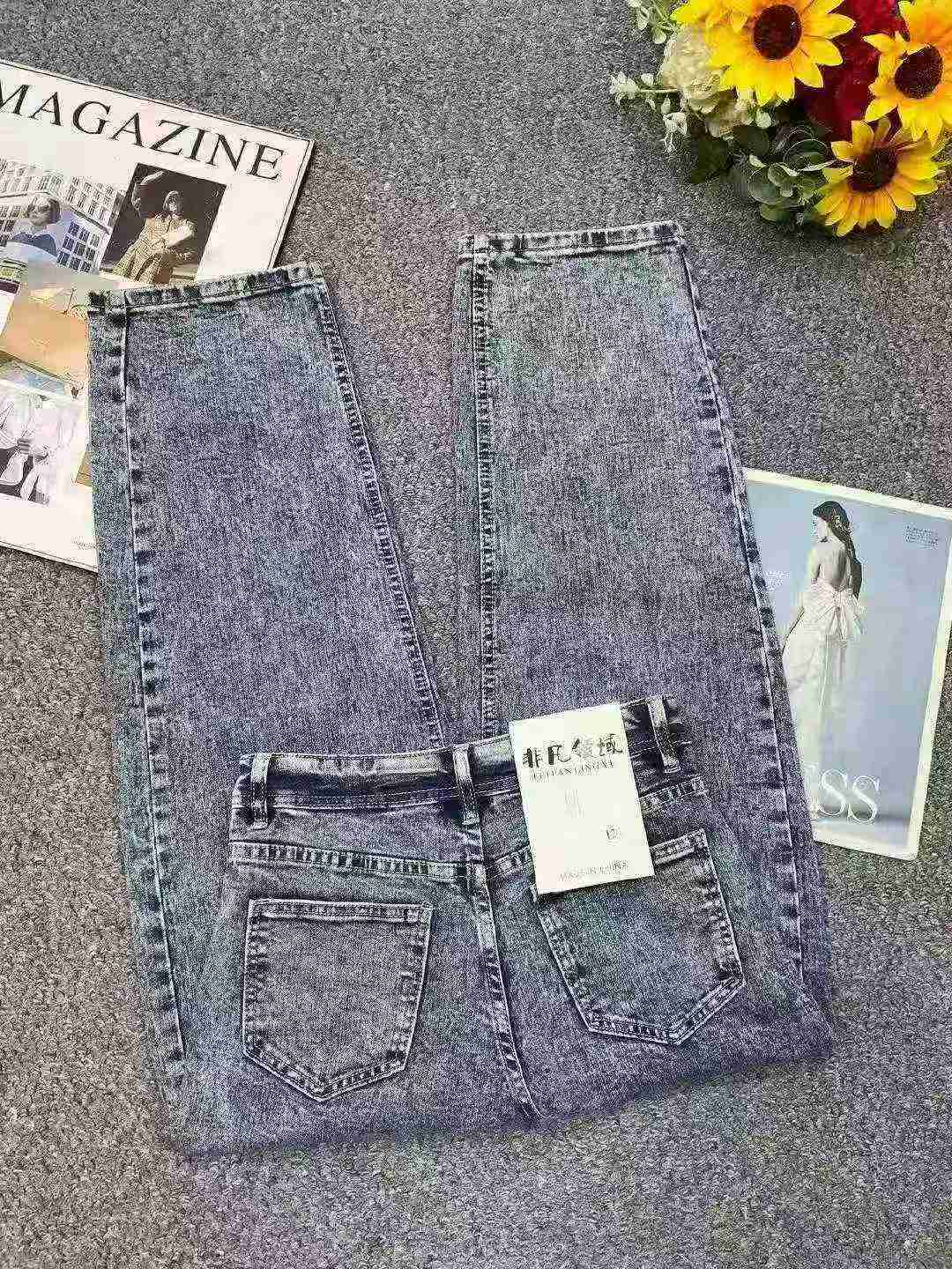 Celana Jeans Harem Pria Katun Cuci Vintage Koleksi Baru Musim Semi-Panas, 596 Potong - Image 3