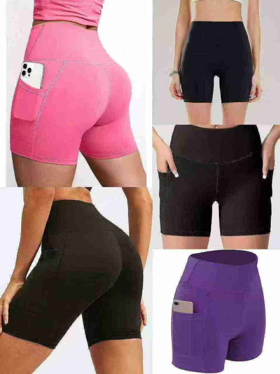 1230 Pieces Women's Yoga Shorts With Individual Packaging - Image 2