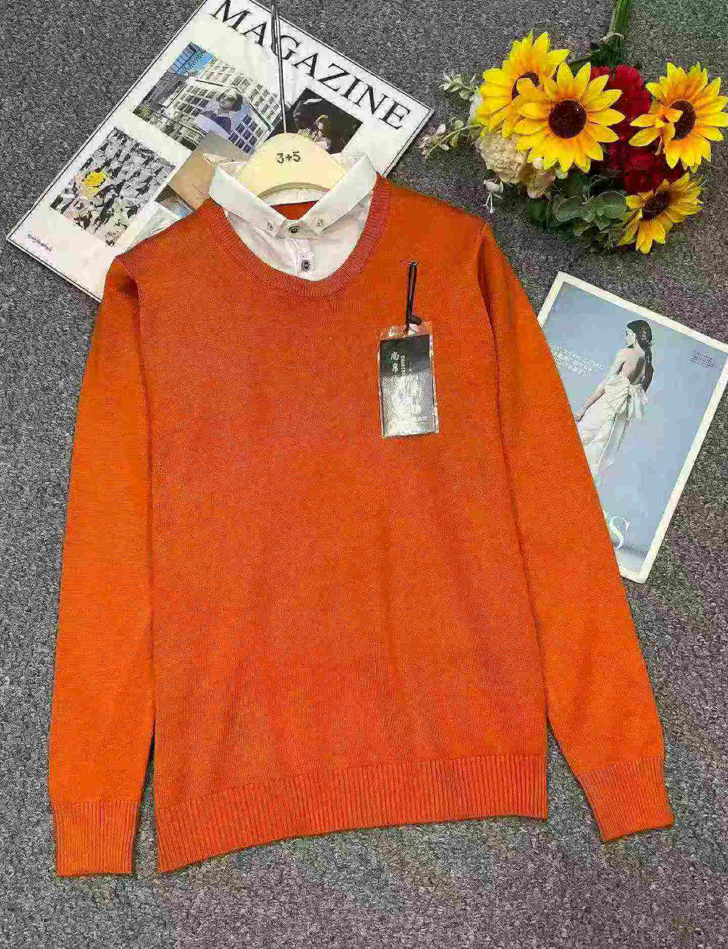 New Autumn Winter Fake Two-piece Men's Business Casual Pullover Sweater, M-3XL, 695 Pieces - Image 3