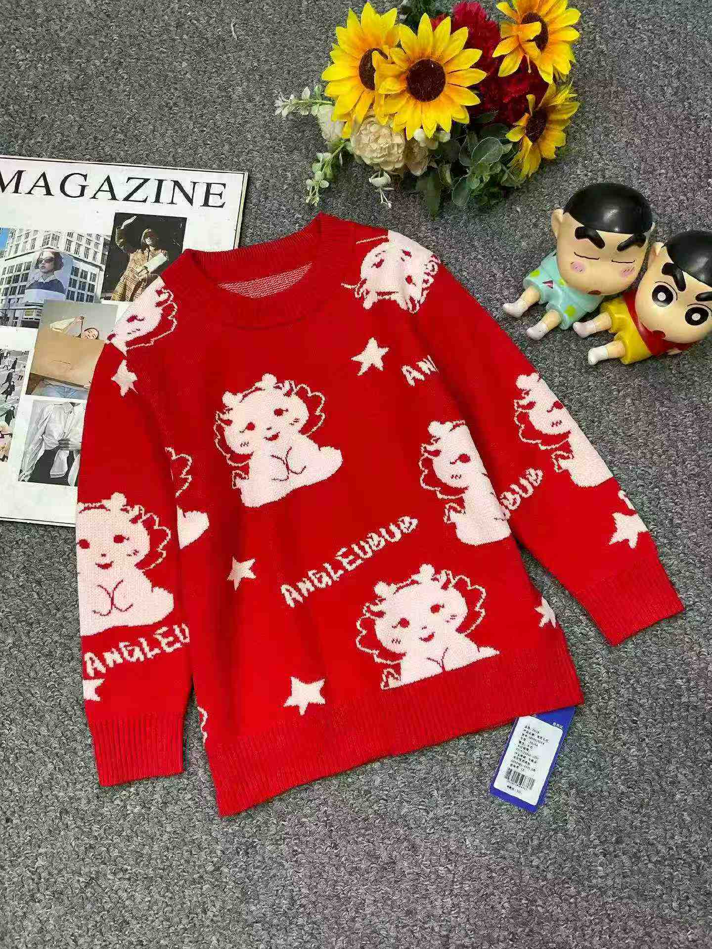 New Autumn Winter Boys Girls Kids Cartoon Jacquard Core Spun Yarn Pullover Sweater, 1680 Pieces - Image 2