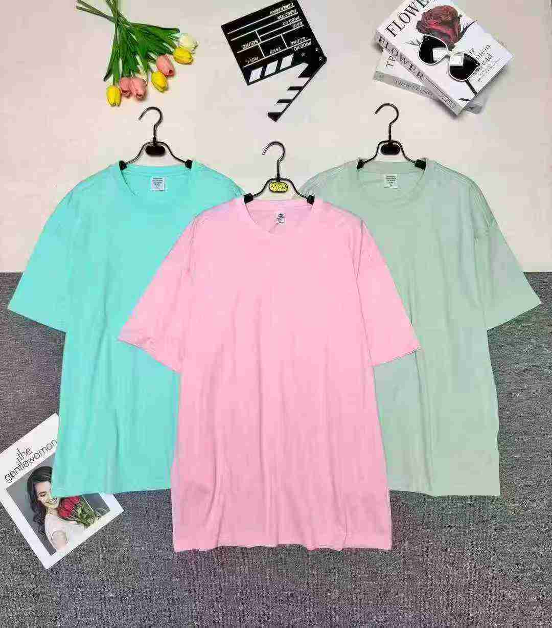 T-shirt Uniseks Lengan Pendek Polos Kapas Tulen Berkualiti Tinggi, Kira-kira 320 Helai - Image 4