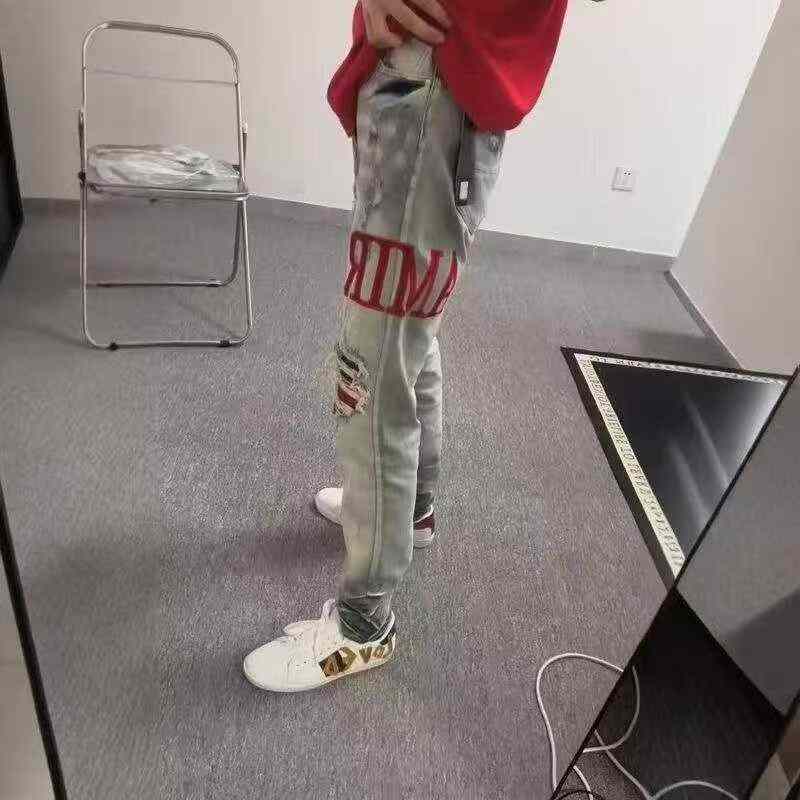 Jeans rétro brodés à effet usé pour hommes, printemps-été, 330 pièces - Image 5