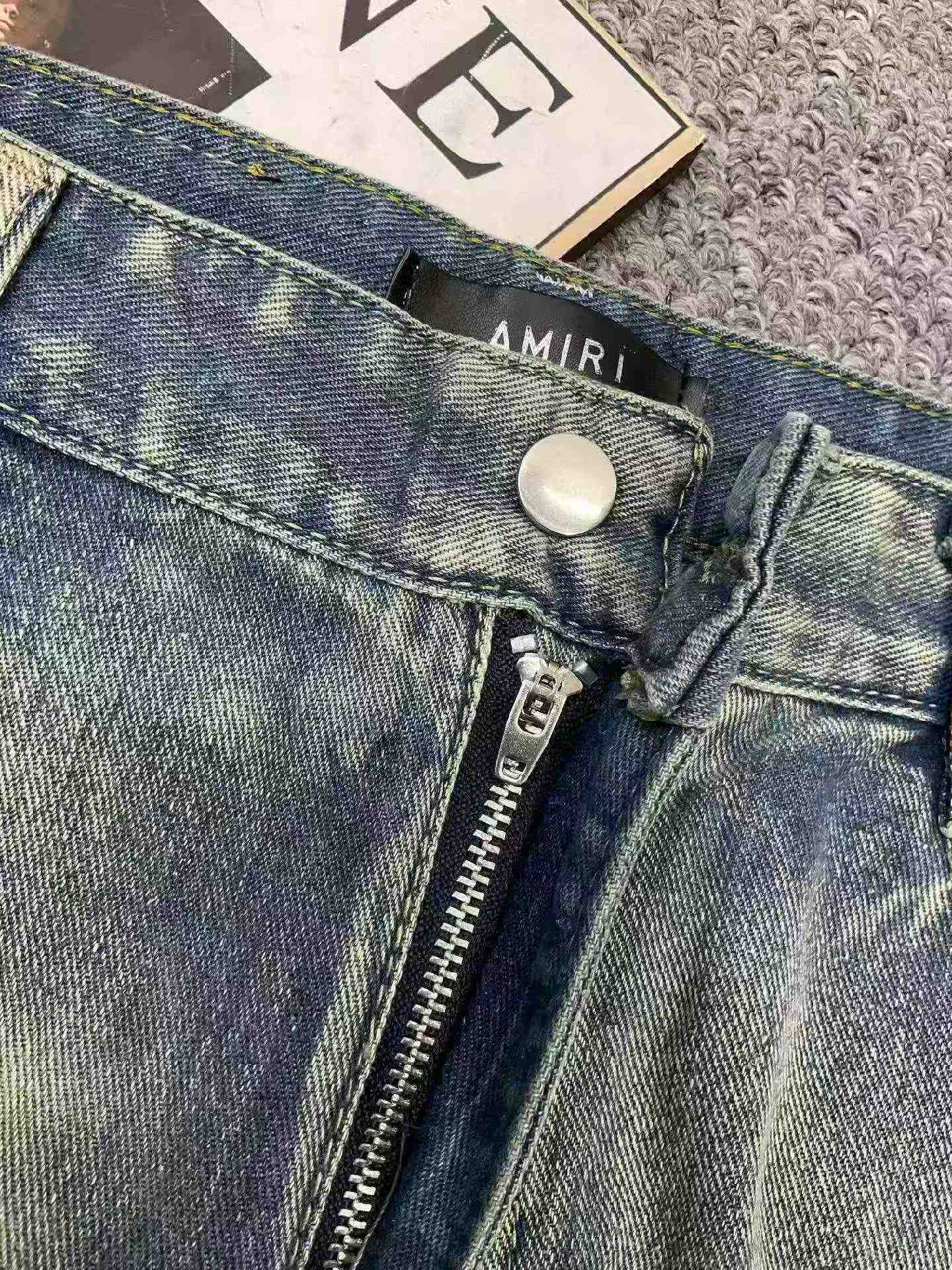 Jeans rétro brodés à effet usé pour hommes, printemps-été, 330 pièces - Image 9