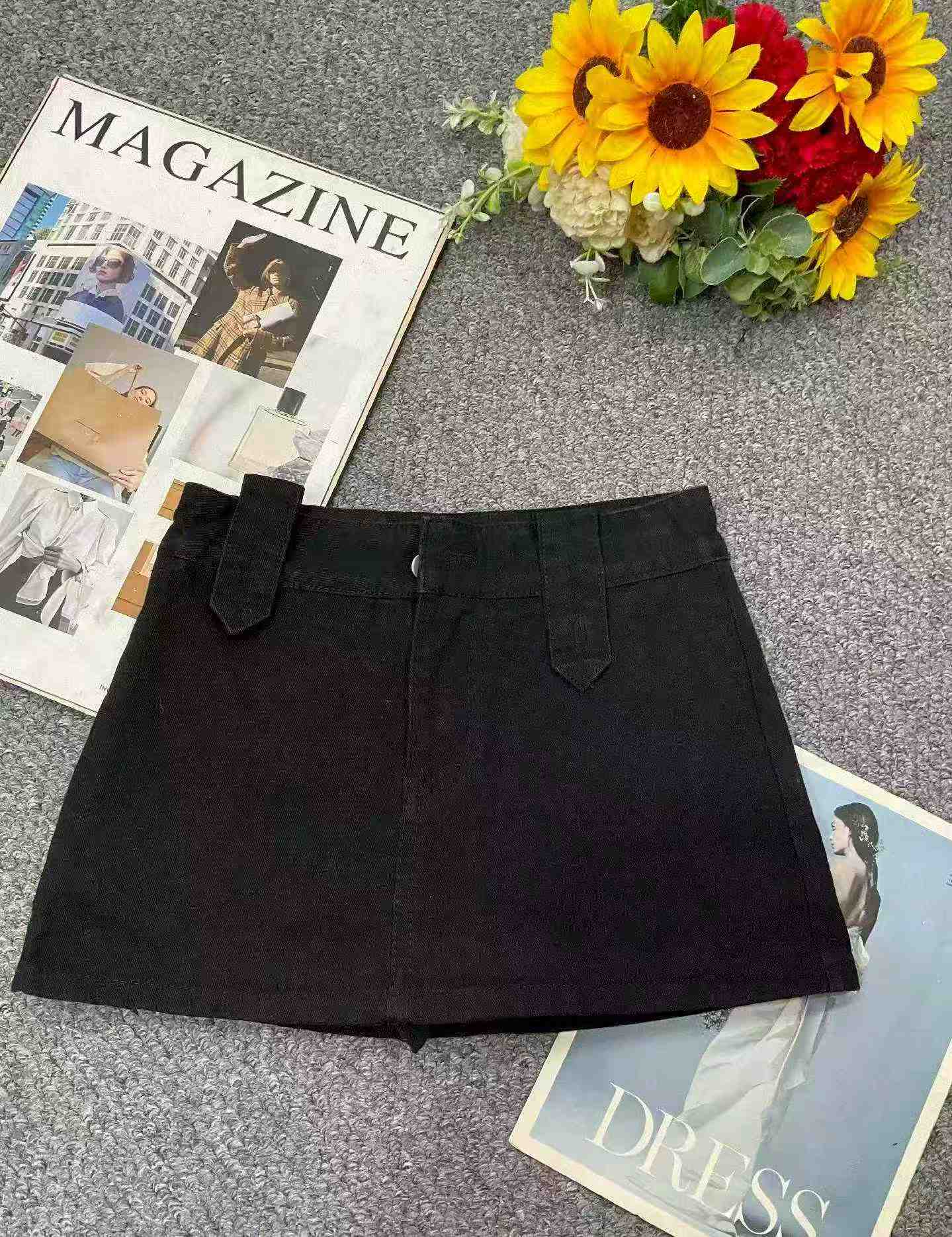 Nouvelle mini-jupe tendance d'été en denim de coton lavé, 330 pièces - Image 2