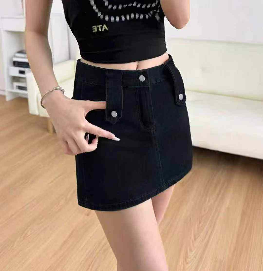 Nouvelle mini-jupe tendance d'été en denim de coton lavé, 330 pièces - Image 6
