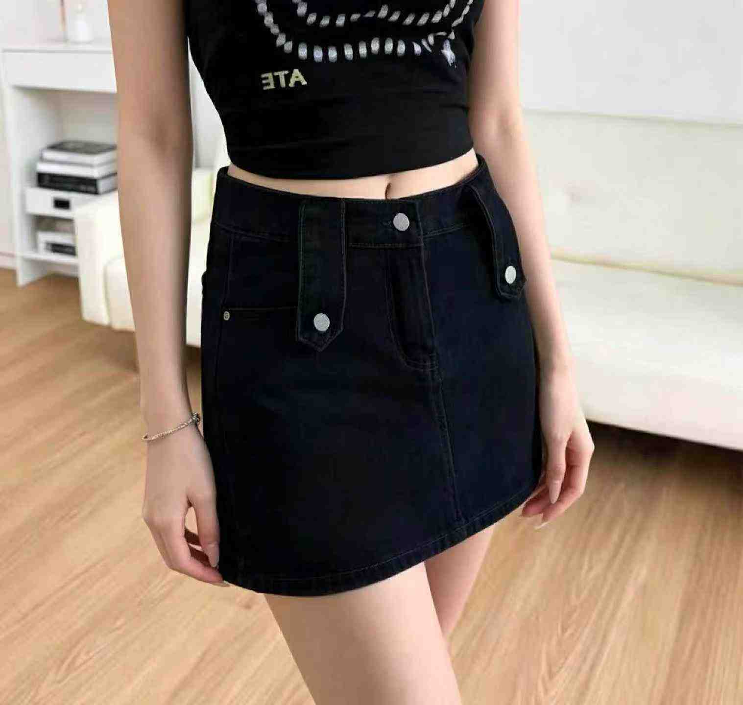 Nouvelle mini-jupe tendance d'été en denim de coton lavé, 330 pièces - Image 8