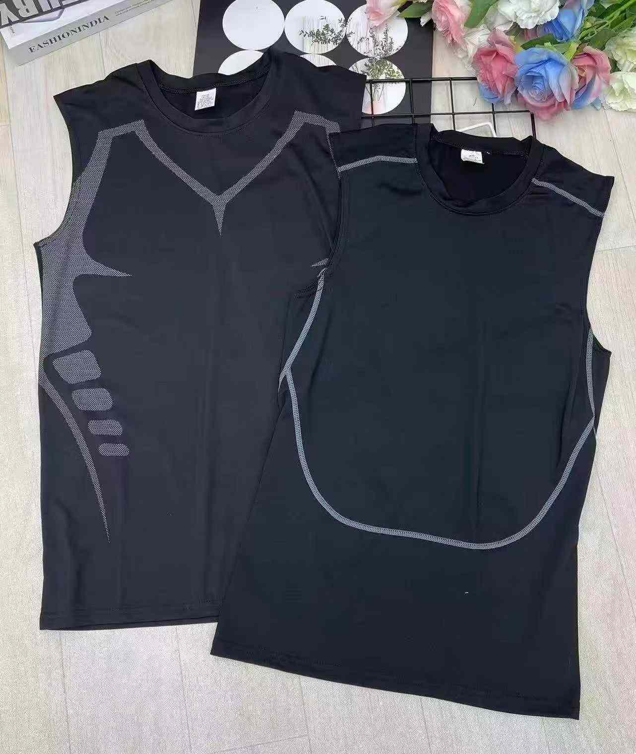 2037 ชิ้น เสื้อกล้ามกีฬาฟิตเนสผู้ชาย ยืดหยุ่นสูง แห้งเร็ว - Image 3