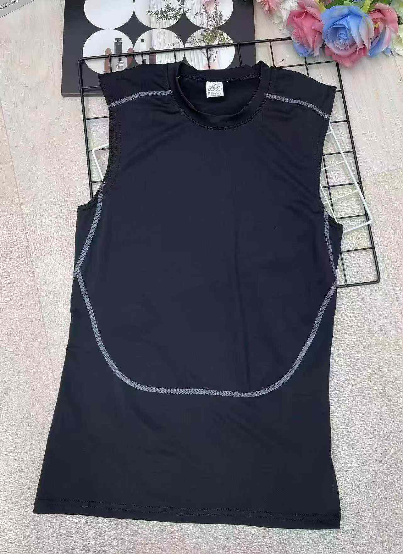 2037 ชิ้น เสื้อกล้ามกีฬาฟิตเนสผู้ชาย ยืดหยุ่นสูง แห้งเร็ว - Image 5