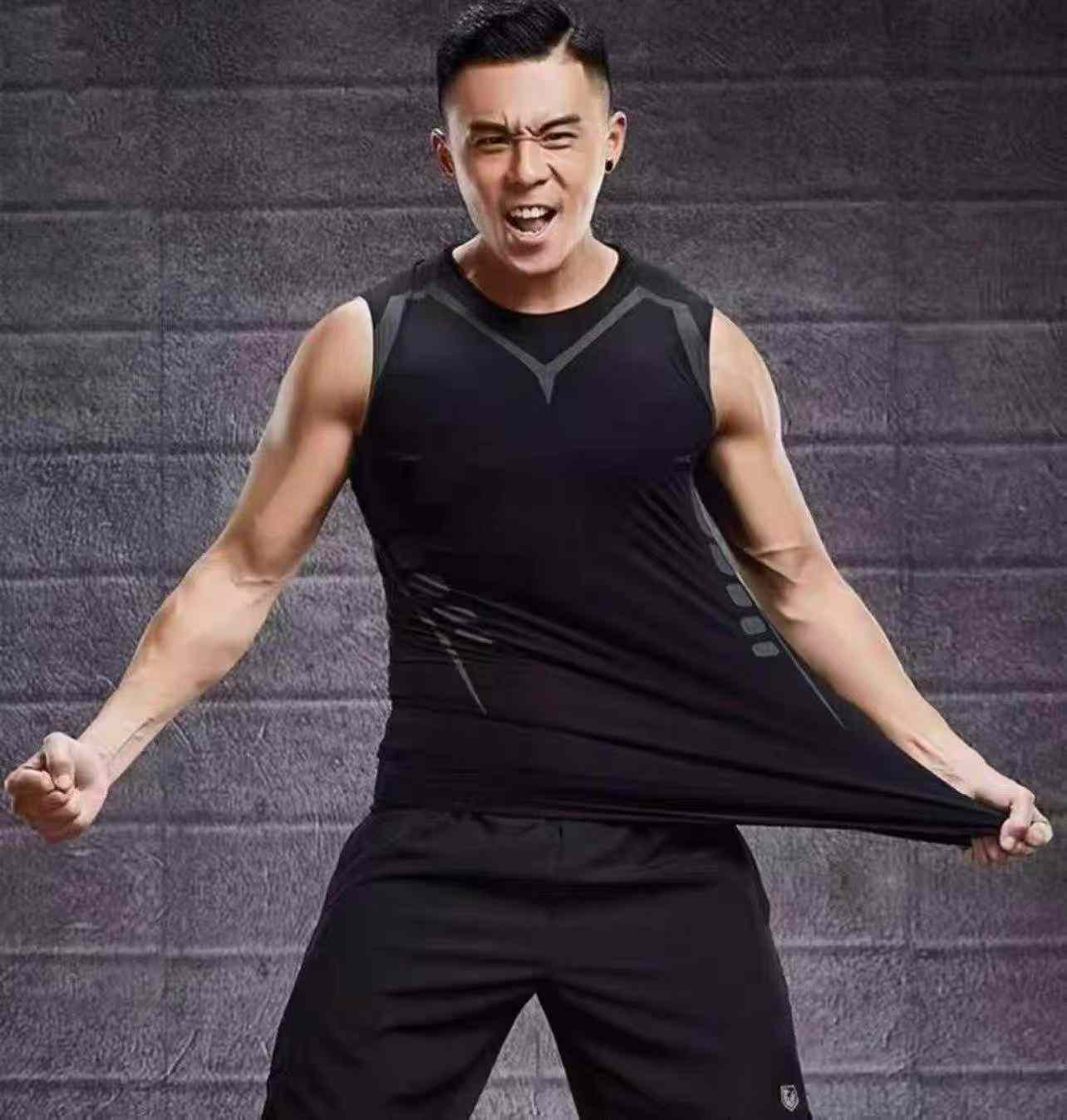 2037 ชิ้น เสื้อกล้ามกีฬาฟิตเนสผู้ชาย ยืดหยุ่นสูง แห้งเร็ว - Image 6