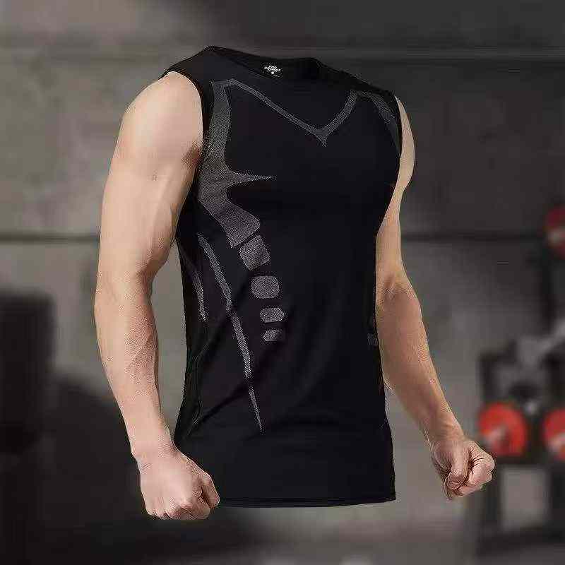 2037 ชิ้น เสื้อกล้ามกีฬาฟิตเนสผู้ชาย ยืดหยุ่นสูง แห้งเร็ว - Image 7