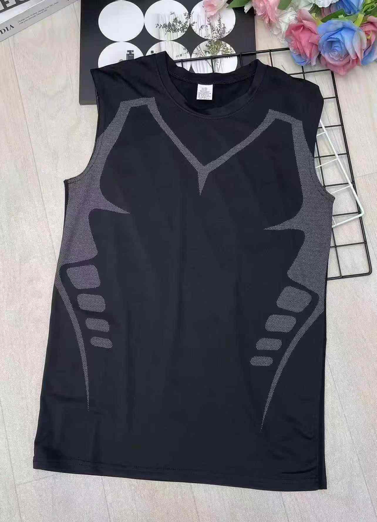 2037 ชิ้น เสื้อกล้ามกีฬาฟิตเนสผู้ชาย ยืดหยุ่นสูง แห้งเร็ว - Image 8