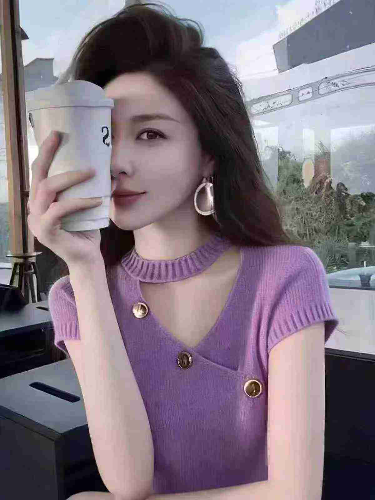 Atasan Rajut Lengan Pendek Gaya Tweed Vintaj Baharu Musim Panas, 650 Keping Stok Borong - Image 6