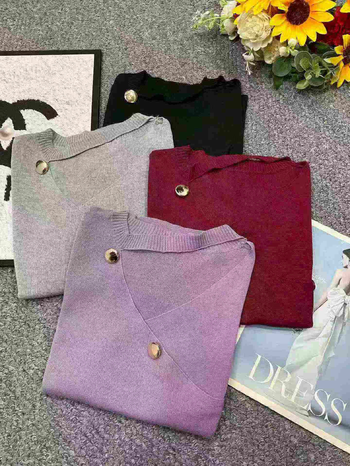 Atasan Rajut Lengan Pendek Gaya Tweed Vintaj Baharu Musim Panas, 650 Keping Stok Borong - Image 9