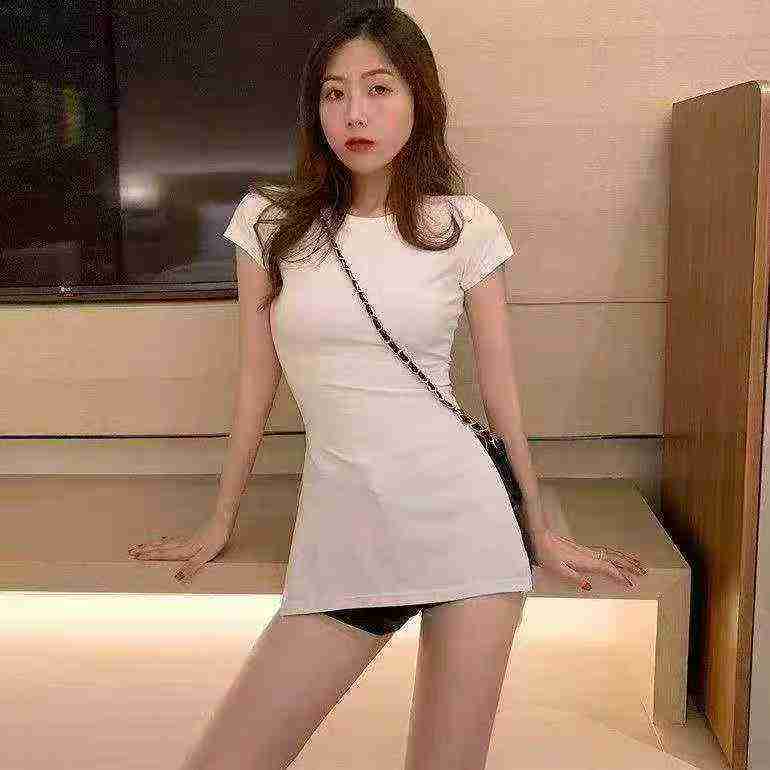 เสื้อยืดสไตล์เกาหลีใหม่ ฤดูร้อน สีพื้น แขนสั้น ยาวกลาง จำนวน 470 ชิ้น - Image 8