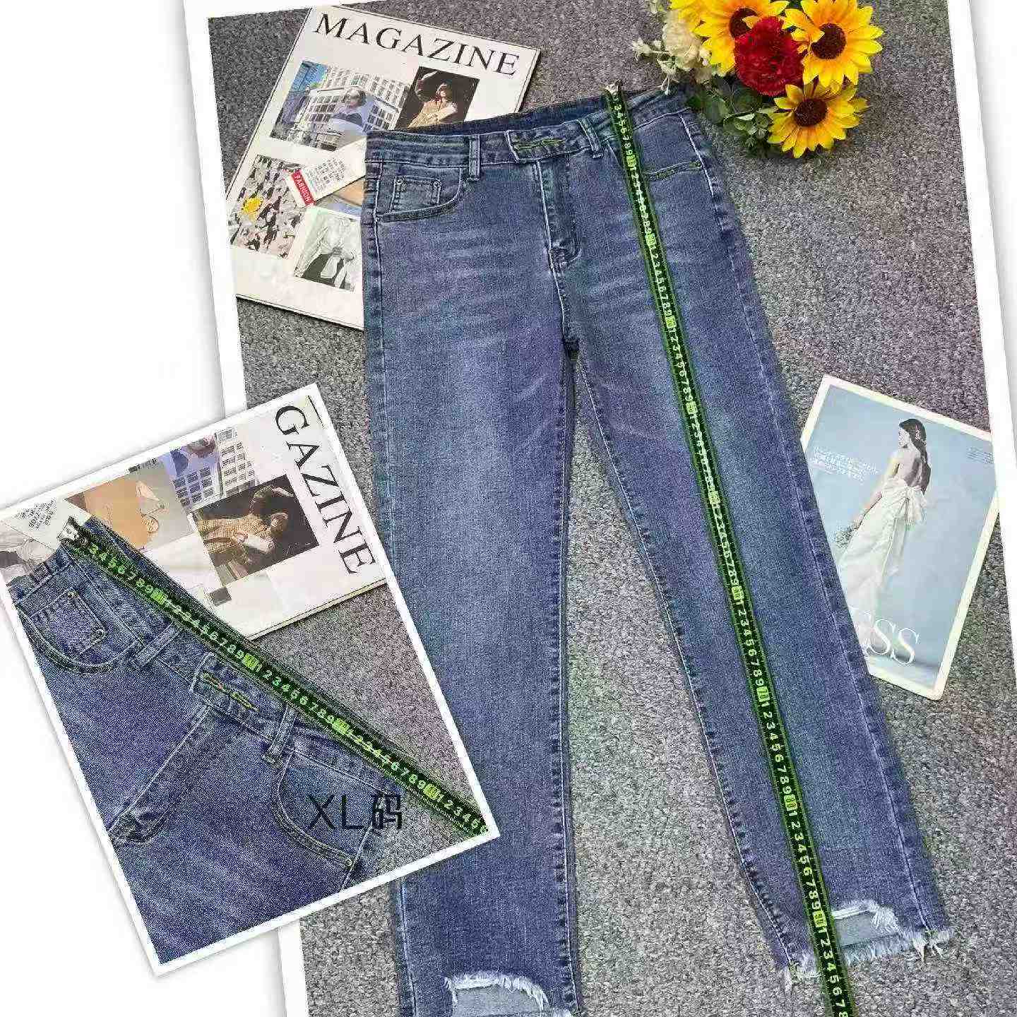 Yeni İlkbahar Yaz Yüksek Kaliteli Retro Yüksek Esnek Düz Sigara Pantolon, S-4XL, Yaklaşık 460 Adet - Image 3