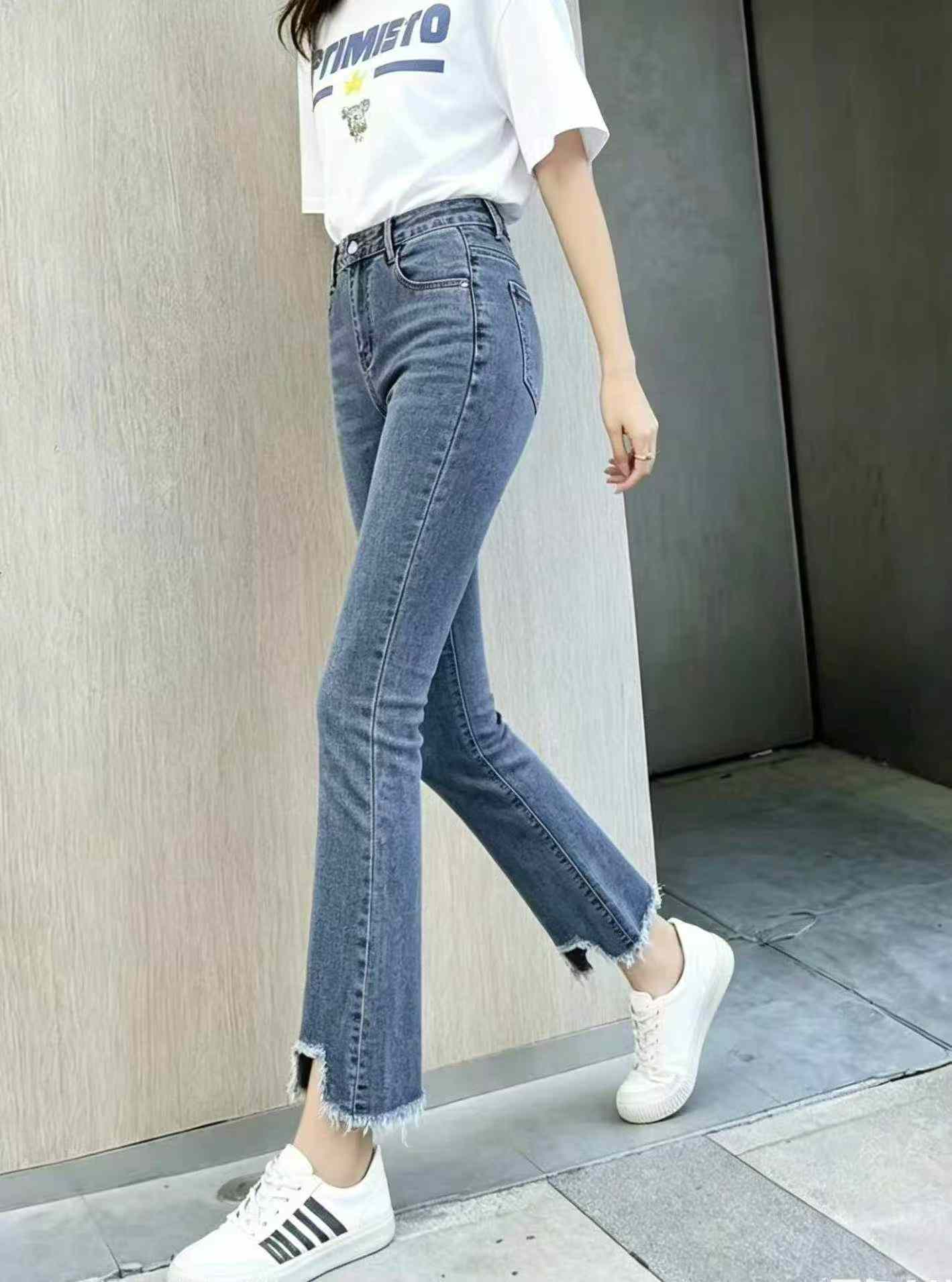 Yeni İlkbahar Yaz Yüksek Kaliteli Retro Yüksek Esnek Düz Sigara Pantolon, S-4XL, Yaklaşık 460 Adet - Image 6