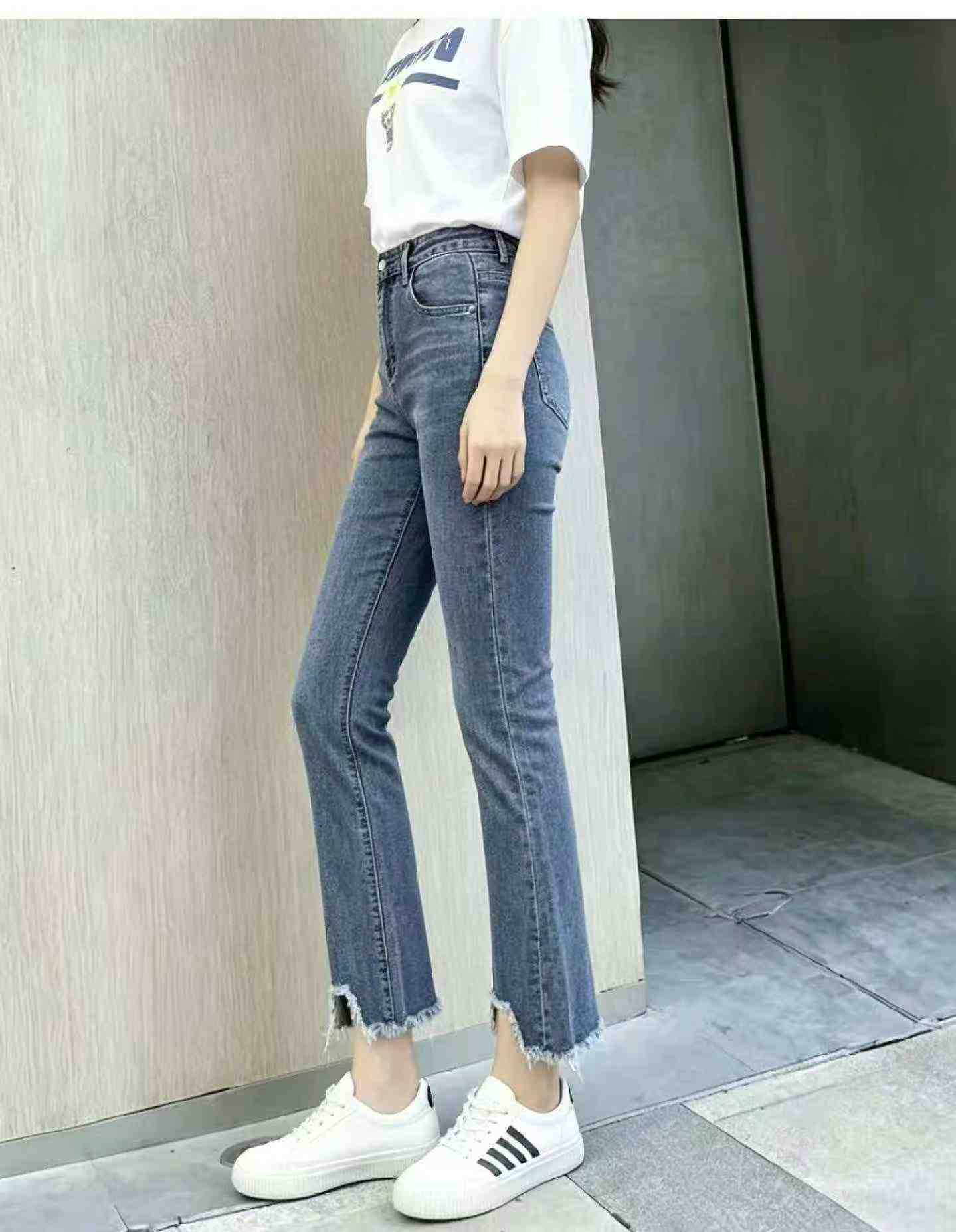Yeni İlkbahar Yaz Yüksek Kaliteli Retro Yüksek Esnek Düz Sigara Pantolon, S-4XL, Yaklaşık 460 Adet - Image 7