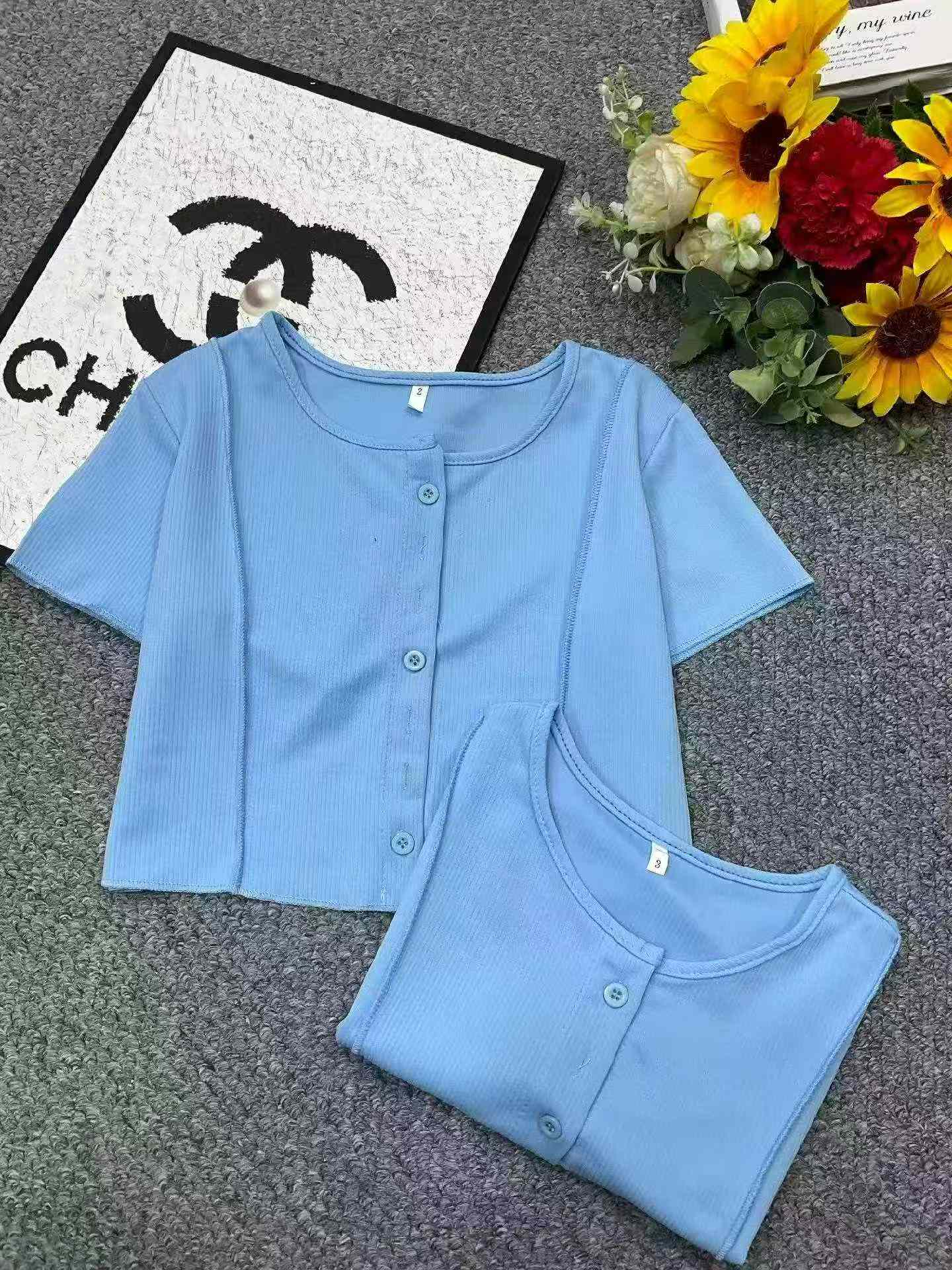 เสื้อการ์ดิแกนแขนสั้นผ้าบางสไตล์ฝรั่งเศสคอลเลกชันใหม่ฤดูร้อน จำนวน 528 ชิ้น - Image 2