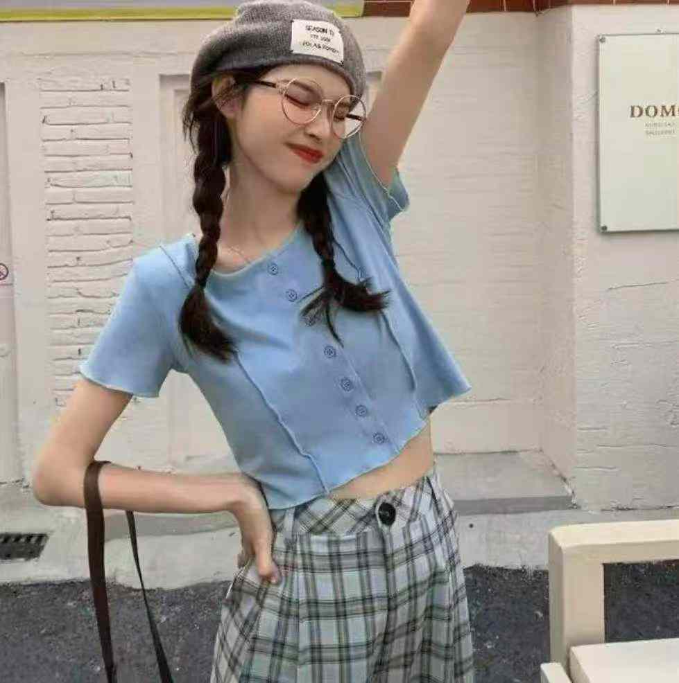 เสื้อการ์ดิแกนแขนสั้นผ้าบางสไตล์ฝรั่งเศสคอลเลกชันใหม่ฤดูร้อน จำนวน 528 ชิ้น - Image 8