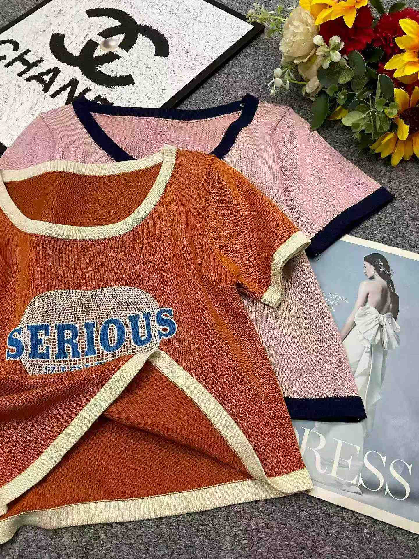 Nowa letnia dzianinowa koszulka T-shirt z krótkimi rękawami w stylu hongkońskim z nadrukiem kolorowych bloków, 382 sztuk, opakowanie jednostkowe - Image 9