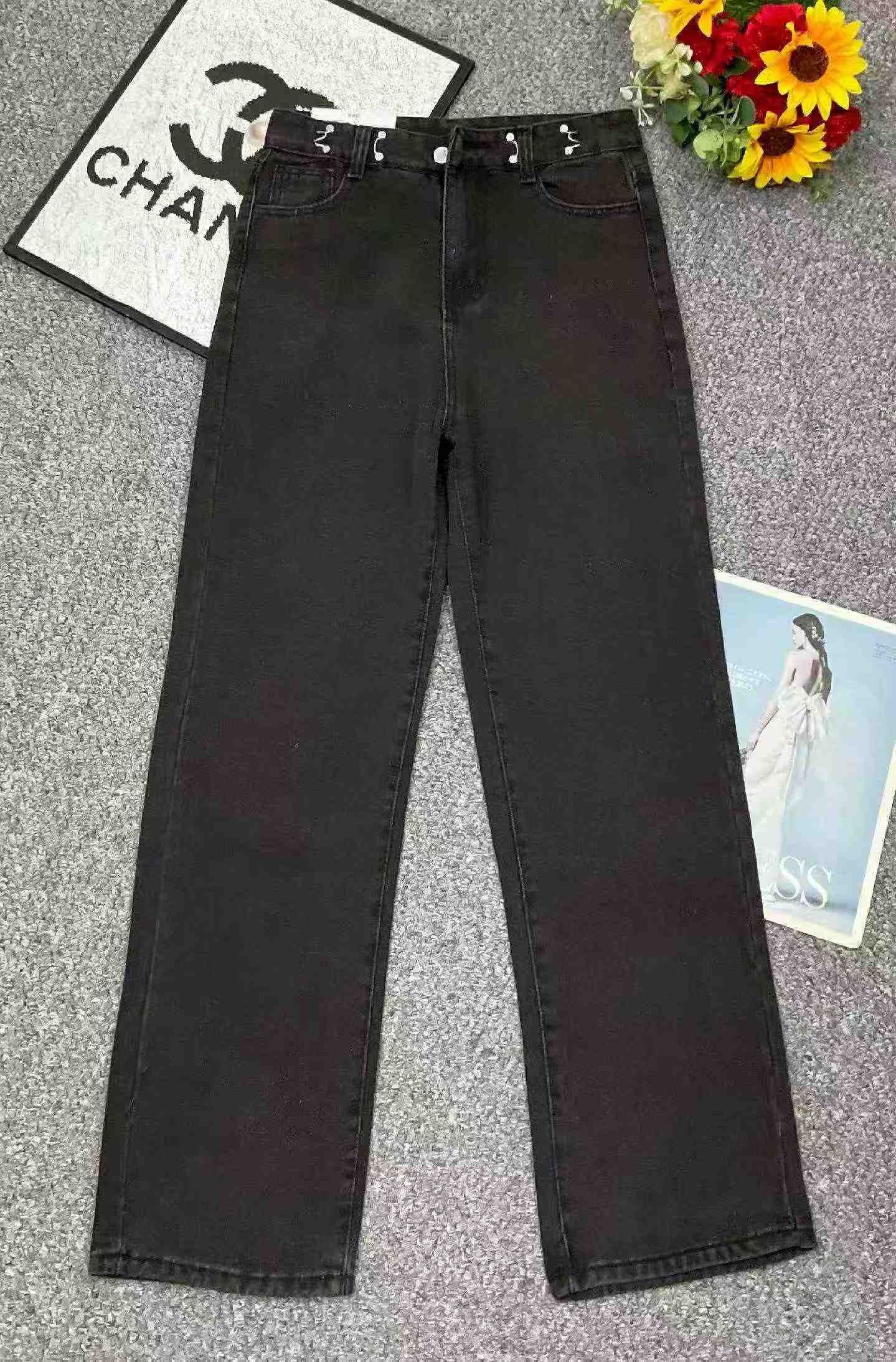 Celana Jeans Wanita Kaki Lebar Pinggang Tinggi Retro Musim Semi Musim Panas, Stok Grosir 5090 Potong - Image 2