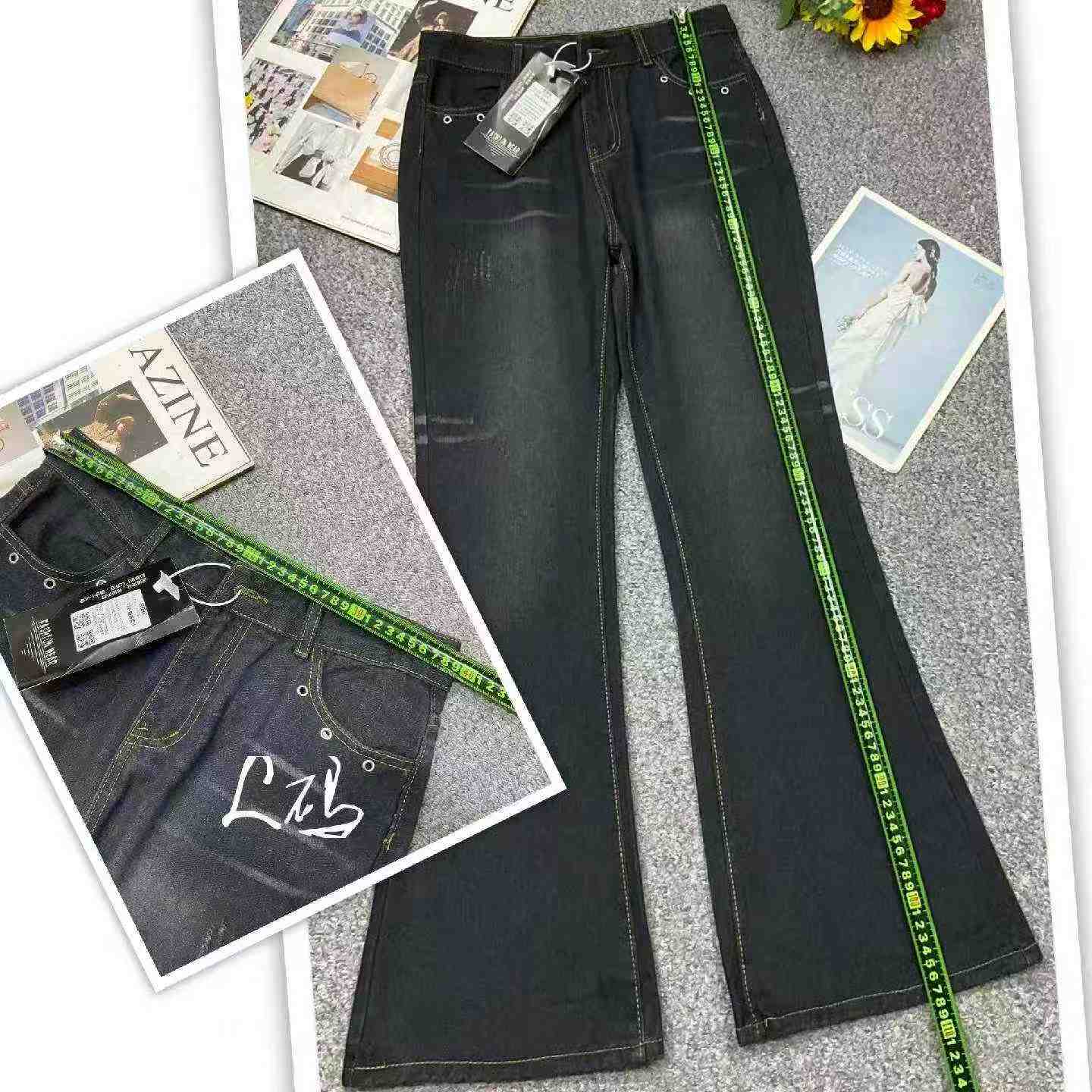 Spring Summer New Retro Washed Cotton Flared Jeans For Plus Size Women, 300 Pieces - Image 2