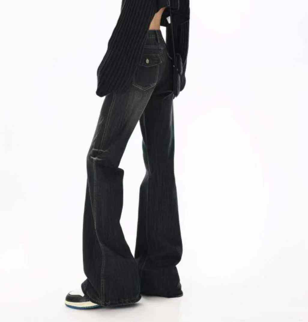 Spring Summer New Retro Washed Cotton Flared Jeans For Plus Size Women, 300 Pieces - Image 8