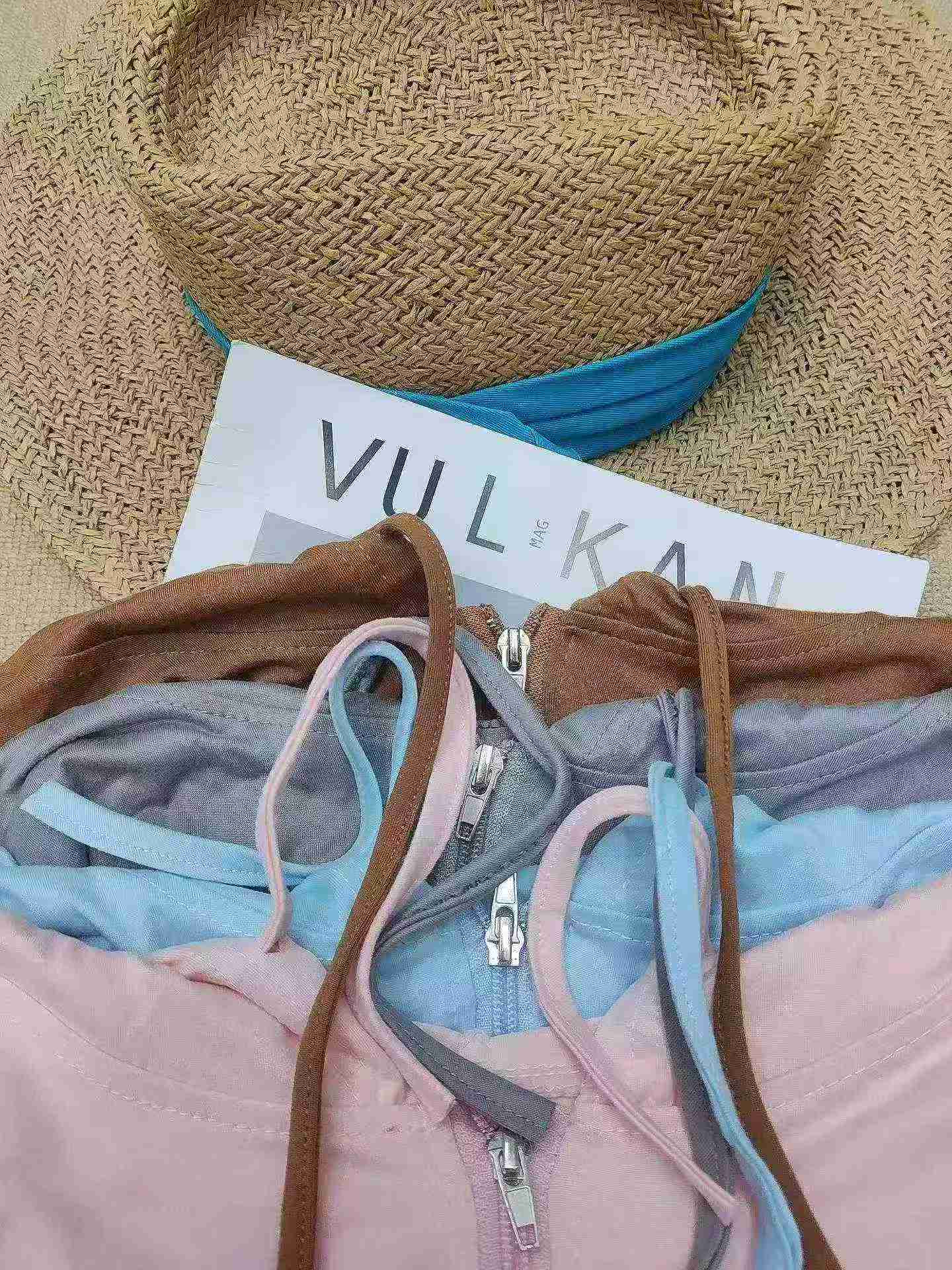 400 Pcs Minimalist Casual Hooded Sun Protection Zipper Top - Image 6