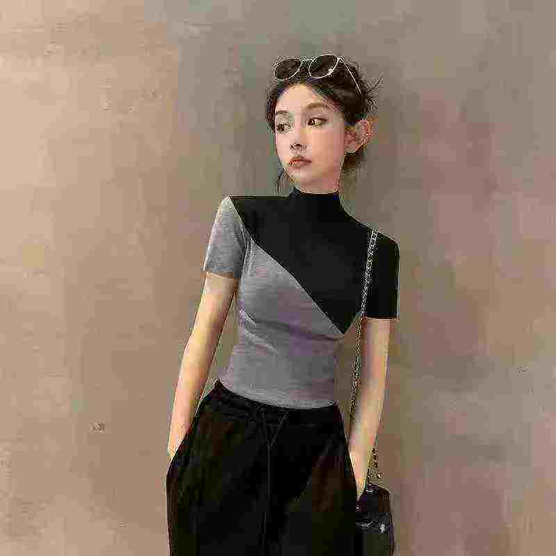 Around 800 Pcs High Quality Summer Colorblock Stretchy Tops - Image 2