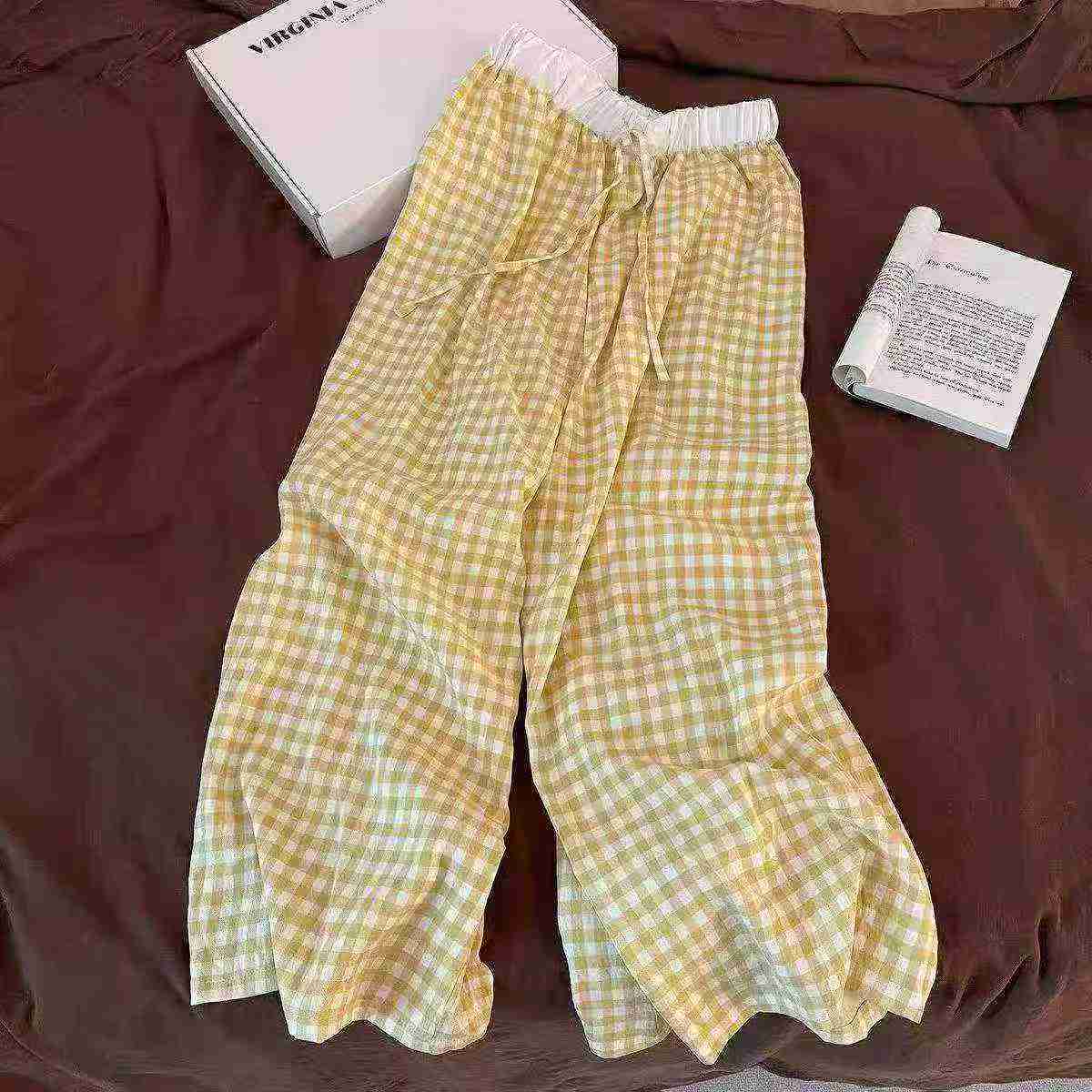 Pantalons à carreaux de style coréen, plusieurs couleurs en stock - Image 4