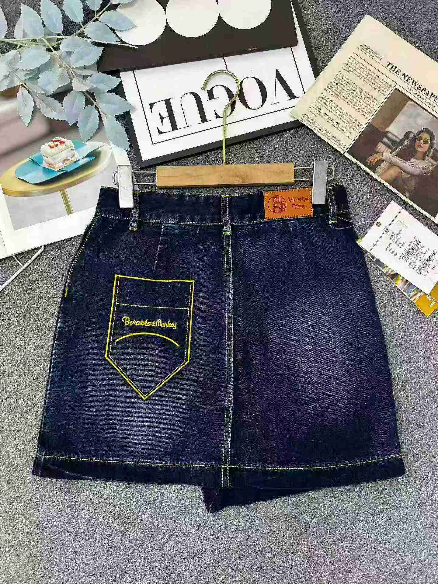 Women's High Waist Denim Fake Two-piece Skort Summer Bodycon Mini Skirt 1397 Pieces SML Size Authentic Individually Packed - Image 6