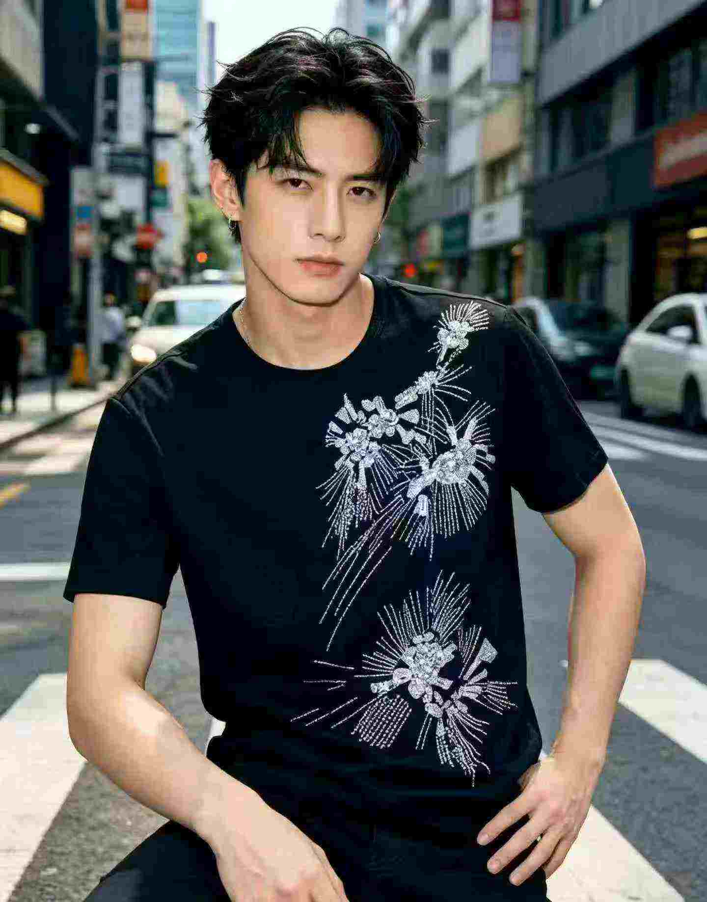 336 Pcs Same Brand Dark High Street Men's Short Sleeve T-shirts - Image 5