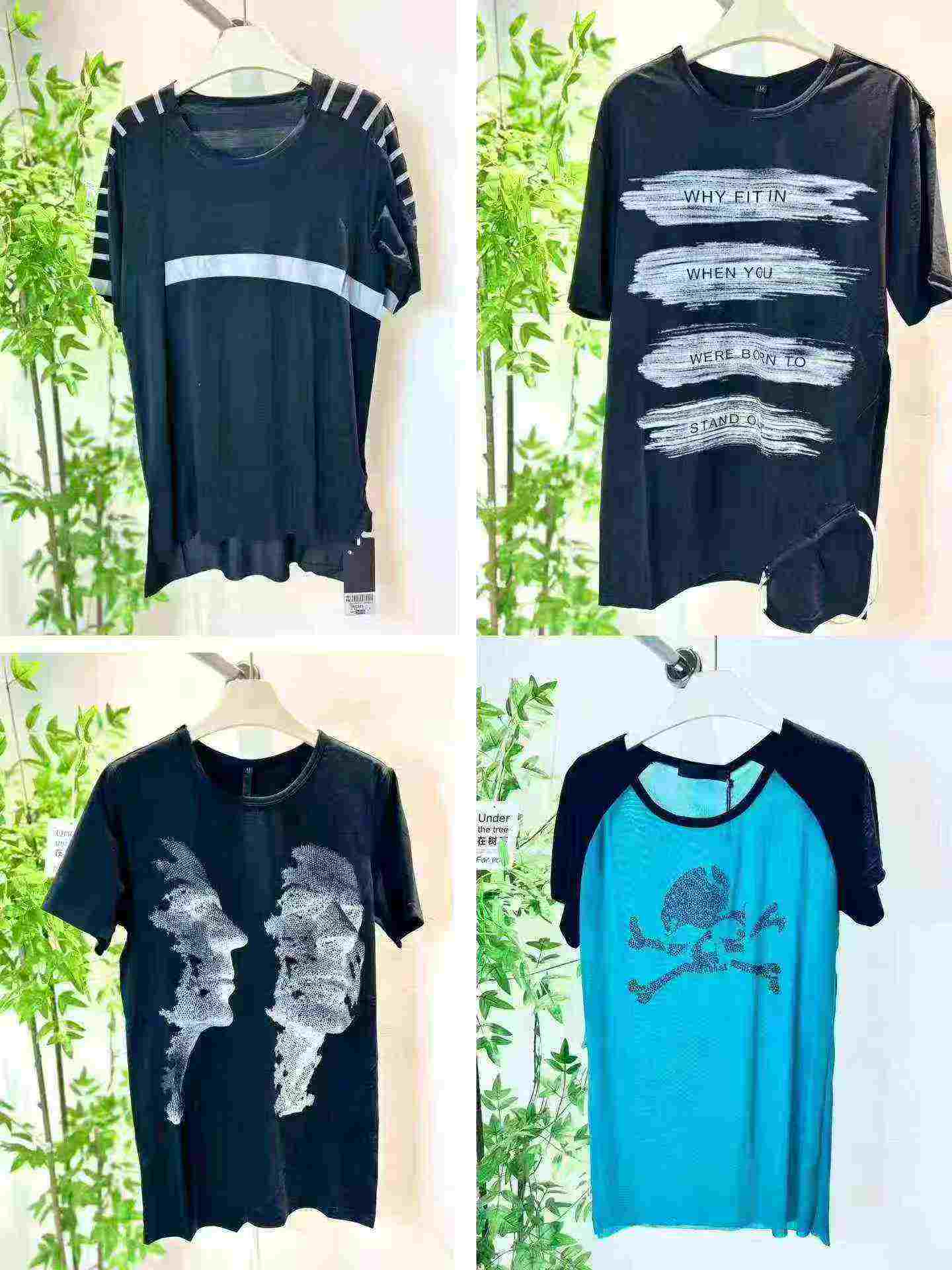 336 Pcs Same Brand Dark High Street Men's Short Sleeve T-shirts - Image 7