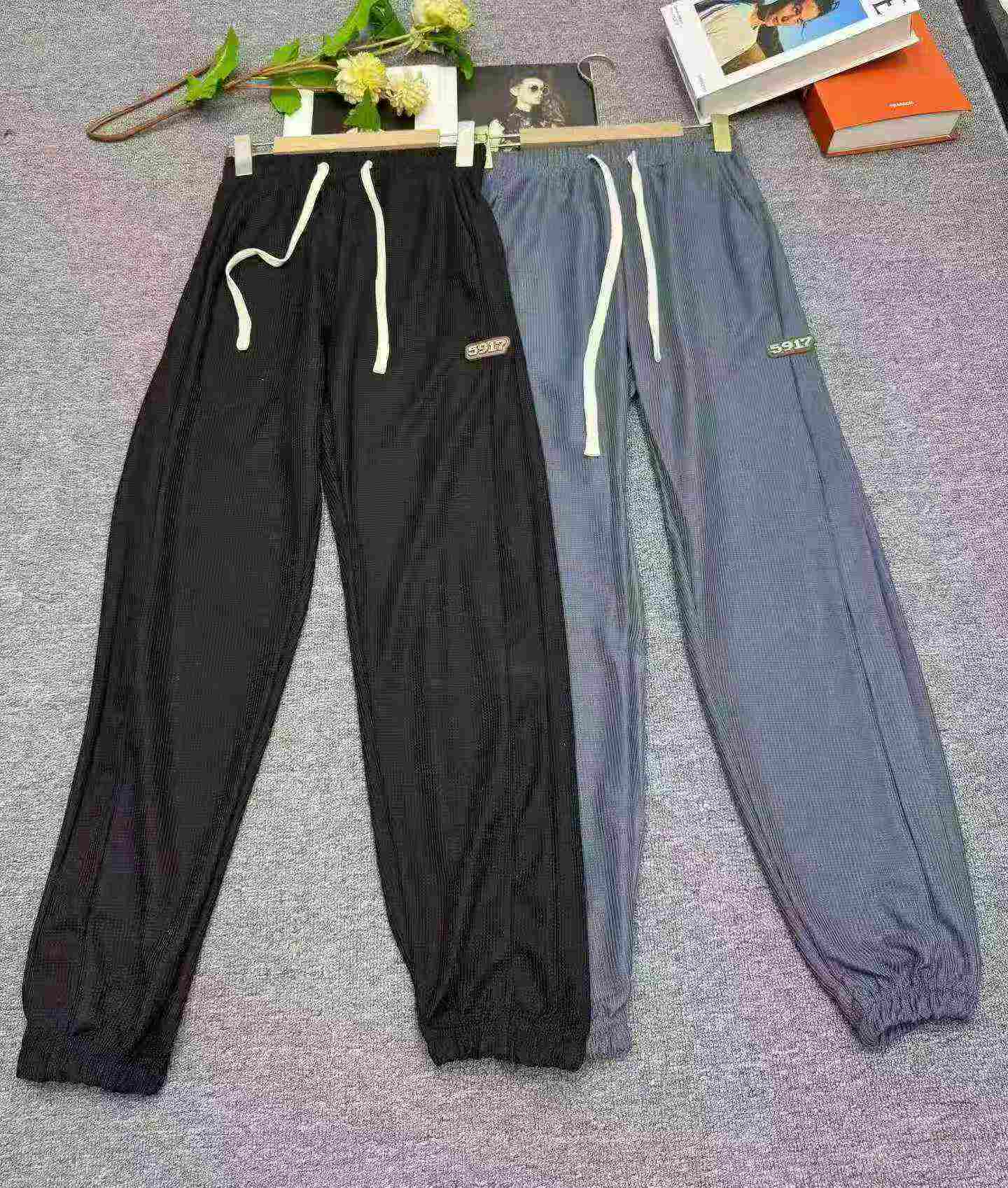 363 Pcs Men's Waffle Autumn Winter Casual Loose Cuffed Sweatpants - Image 4
