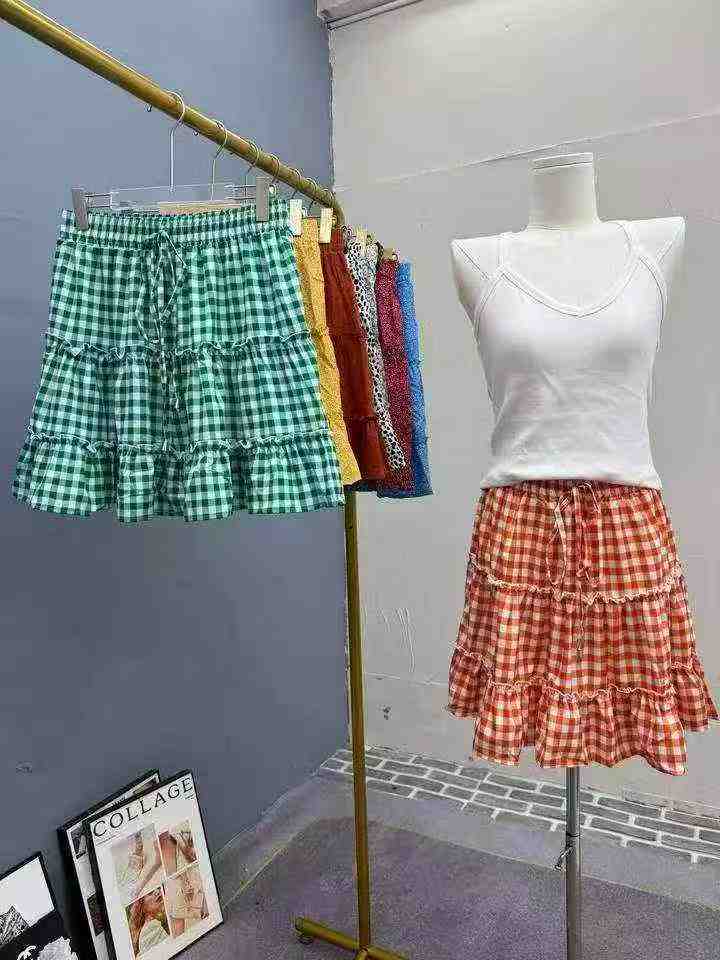 Women's Vintage High Waist Plaid Pleated Mini Skirt 1173 Pieces - Image 2