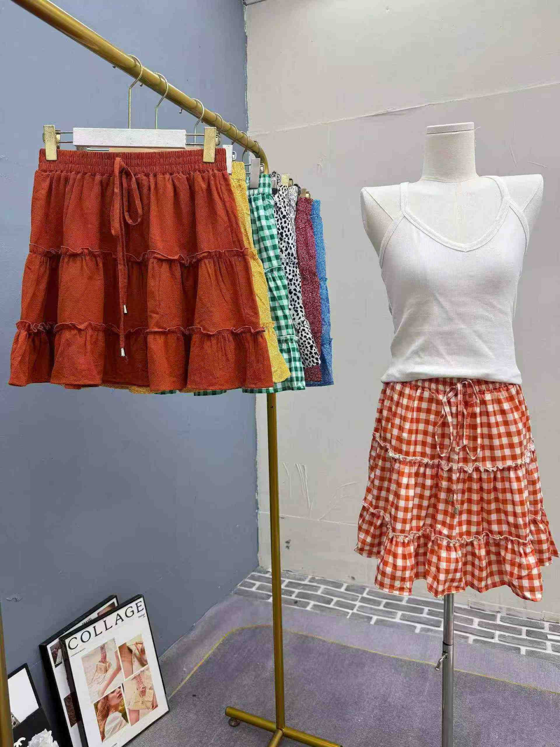 Women's Vintage High Waist Plaid Pleated Mini Skirt 1173 Pieces - Image 7