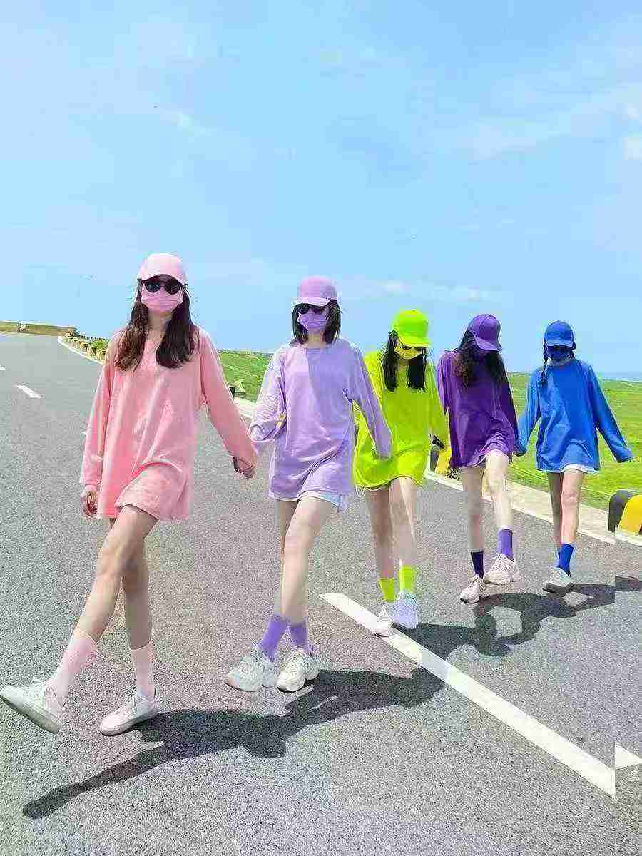 500pcs Autumn New Korean Style Bestie Set Loose Cotton Long Sleeve T-shirts - Image 5