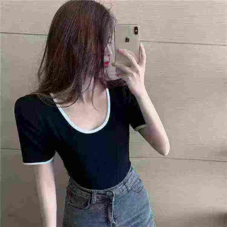 495 ชิ้น เสื้อยืดแขนสั้นสีพื้นดีไซน์เรียบง่าย ใช้งานได้หลากหลาย - Image 5