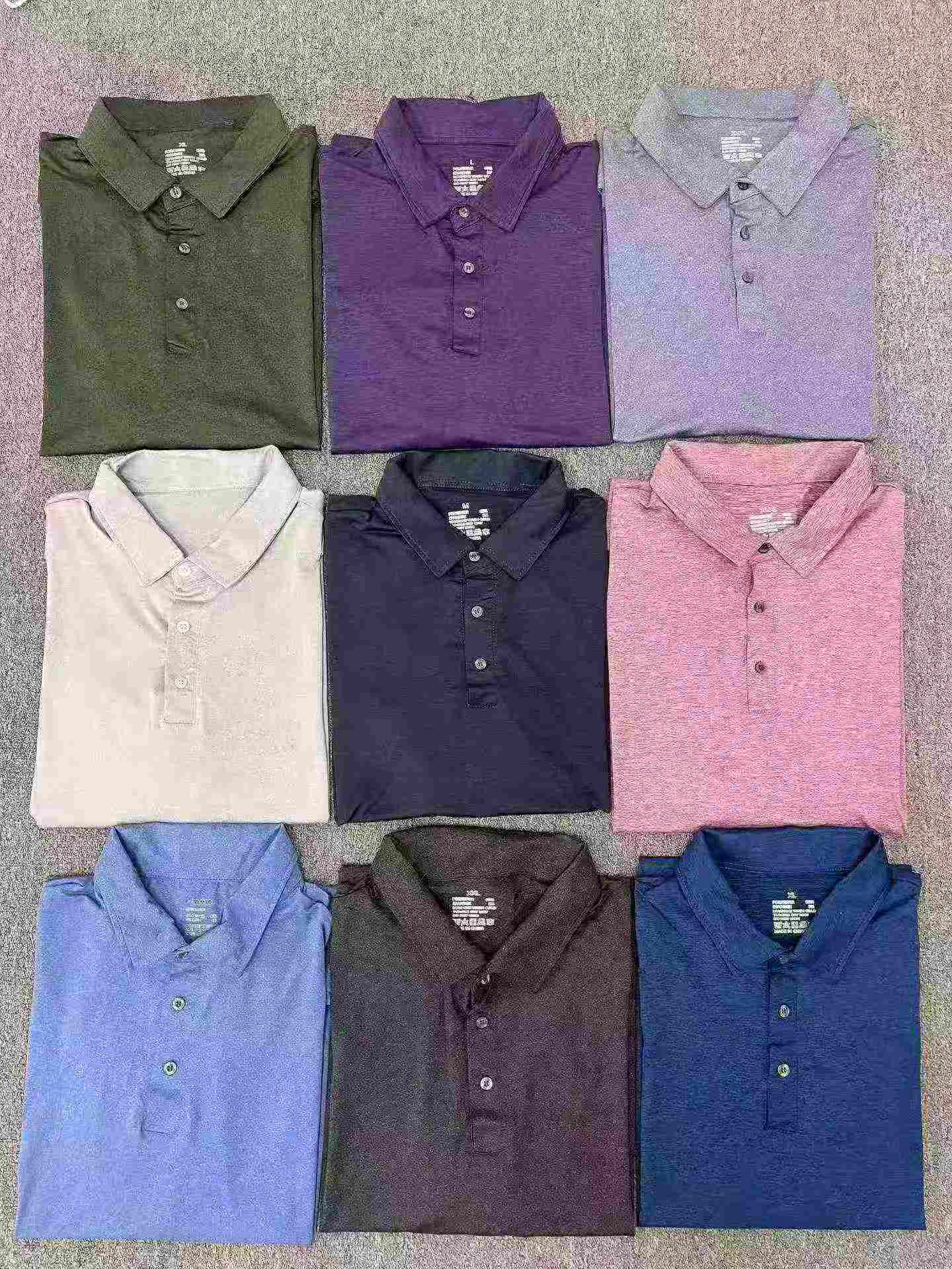 3688 Pieces Men's Elastic Cationic Solid Color Short Sleeve Big Fit Polo Shirt - Image 3