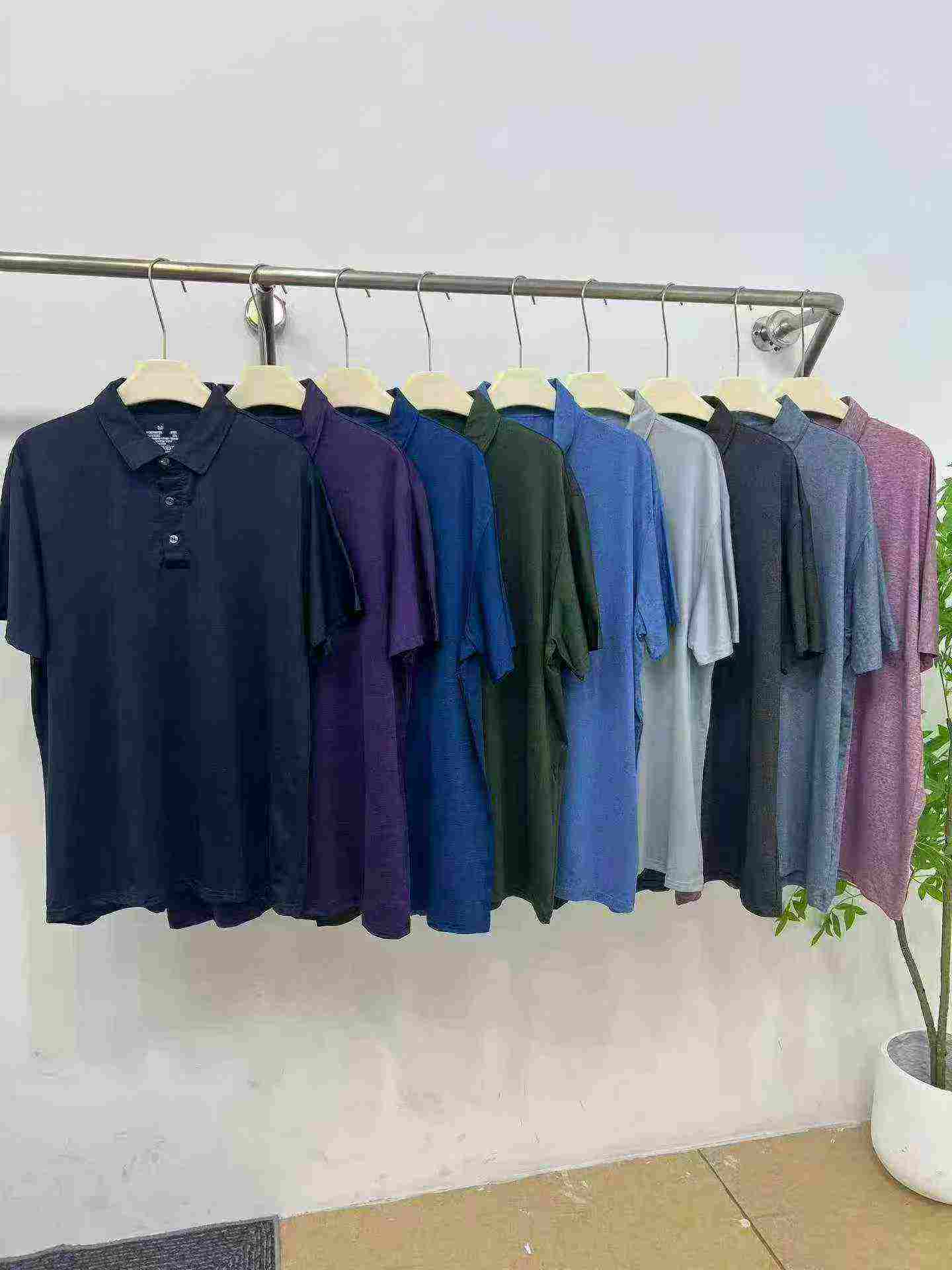 3688 Pieces Men's Elastic Cationic Solid Color Short Sleeve Big Fit Polo Shirt - Image 4