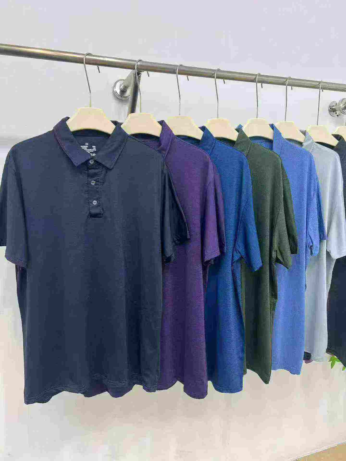 3688 Pieces Men's Elastic Cationic Solid Color Short Sleeve Big Fit Polo Shirt - Image 5
