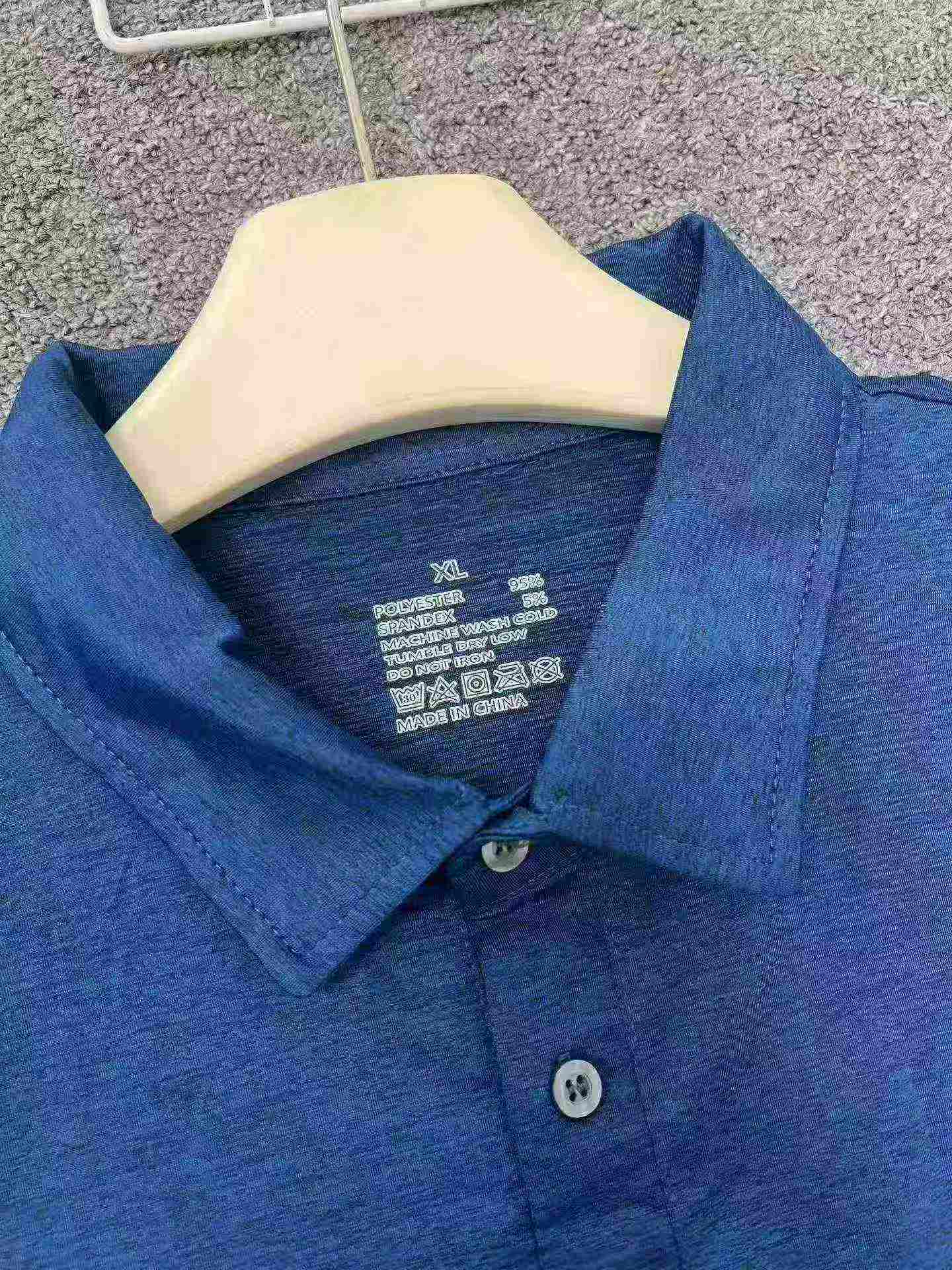 3688 Pieces Men's Elastic Cationic Solid Color Short Sleeve Big Fit Polo Shirt - Image 9