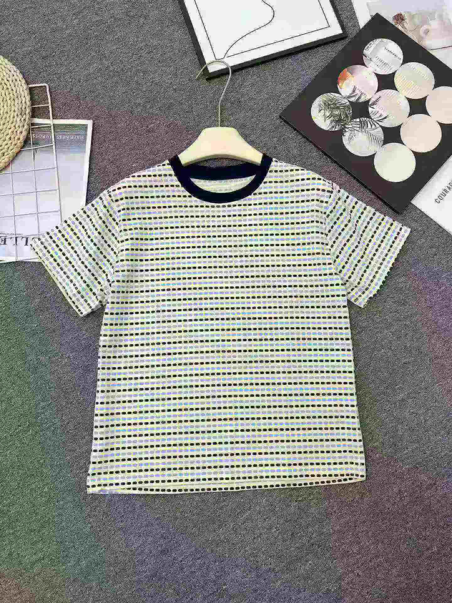3000 Pieces Women's Summer Cotton Striped Short Sleeve T-Shirts - Image 6