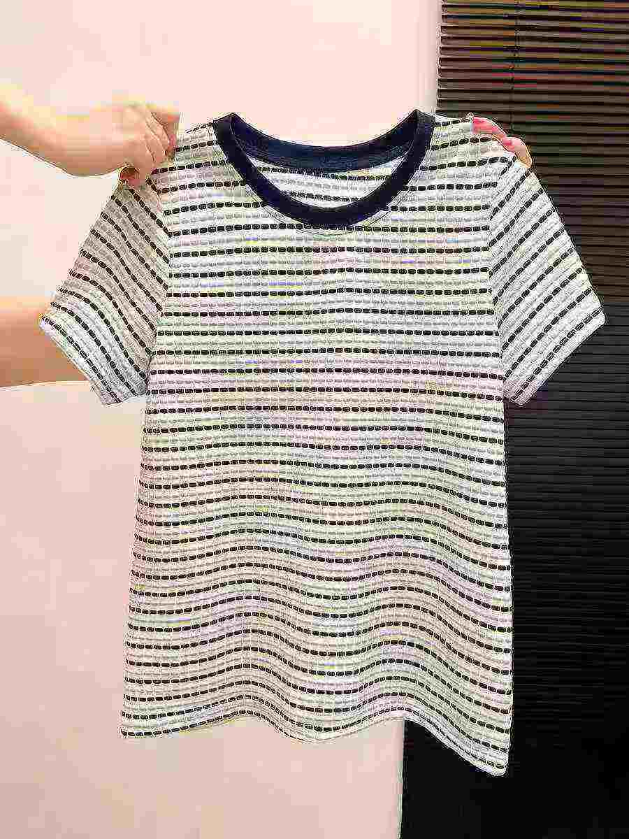 3000 Pieces Women's Summer Cotton Striped Short Sleeve T-Shirts - Image 7
