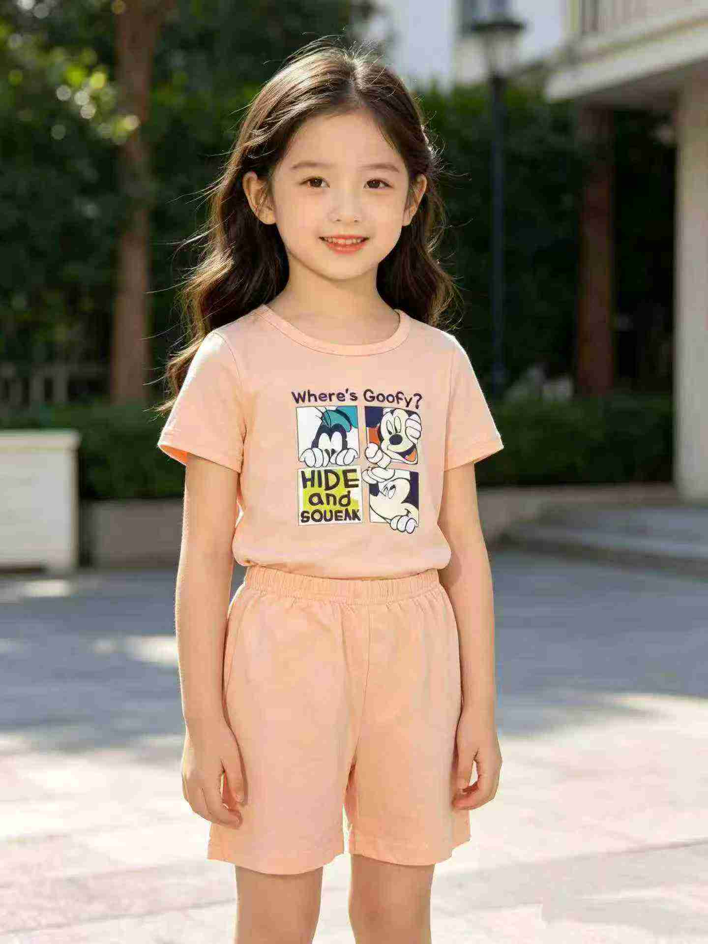 1088 Conjuntos de Verão Infantil de Algodão Estampado, Conjunto de 2 Peças (T-shirt de Manga Curta e Calções), Tamanhos M-L - Image 7
