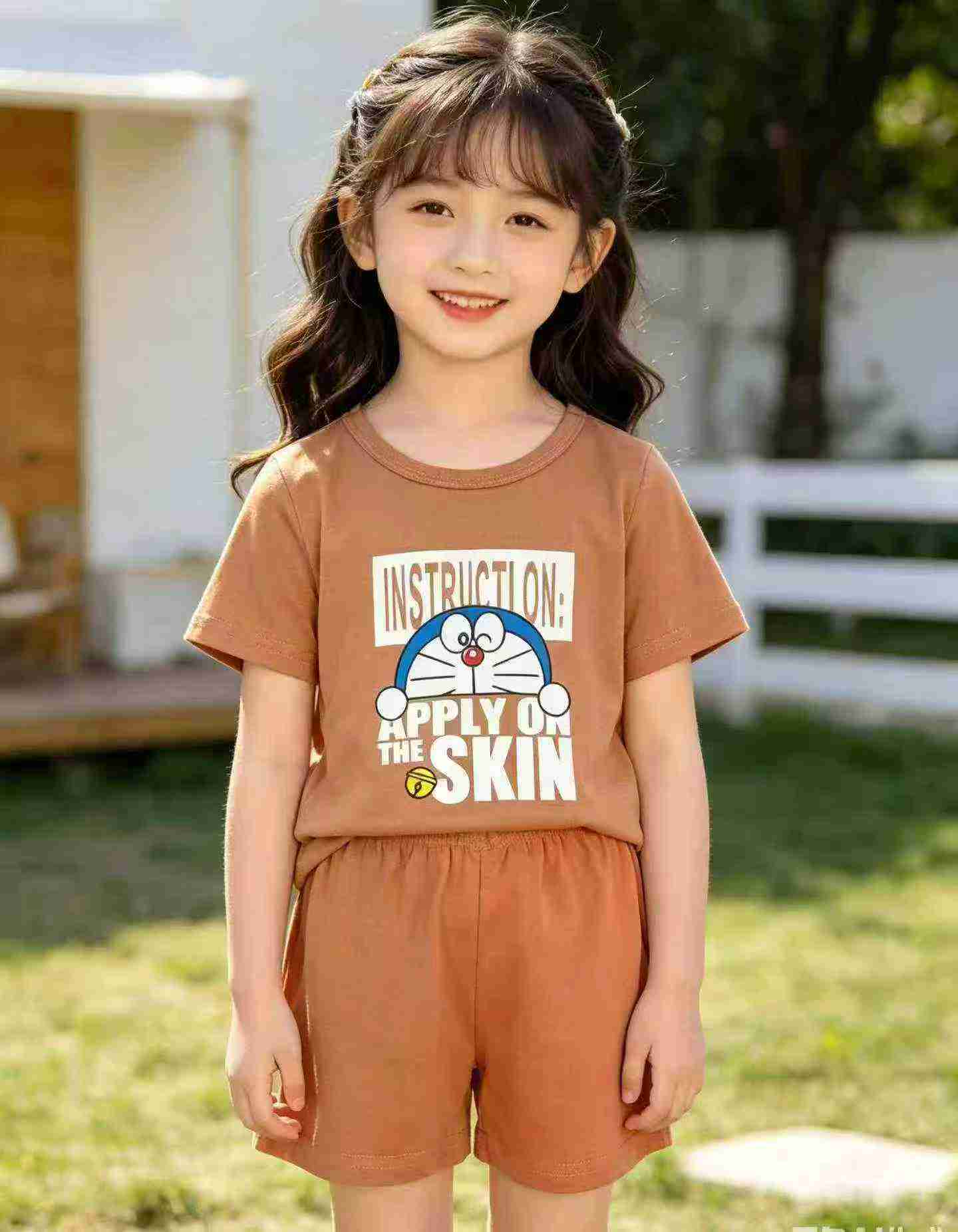 1088 Conjuntos de Verão Infantil de Algodão Estampado, Conjunto de 2 Peças (T-shirt de Manga Curta e Calções), Tamanhos M-L - Image 9