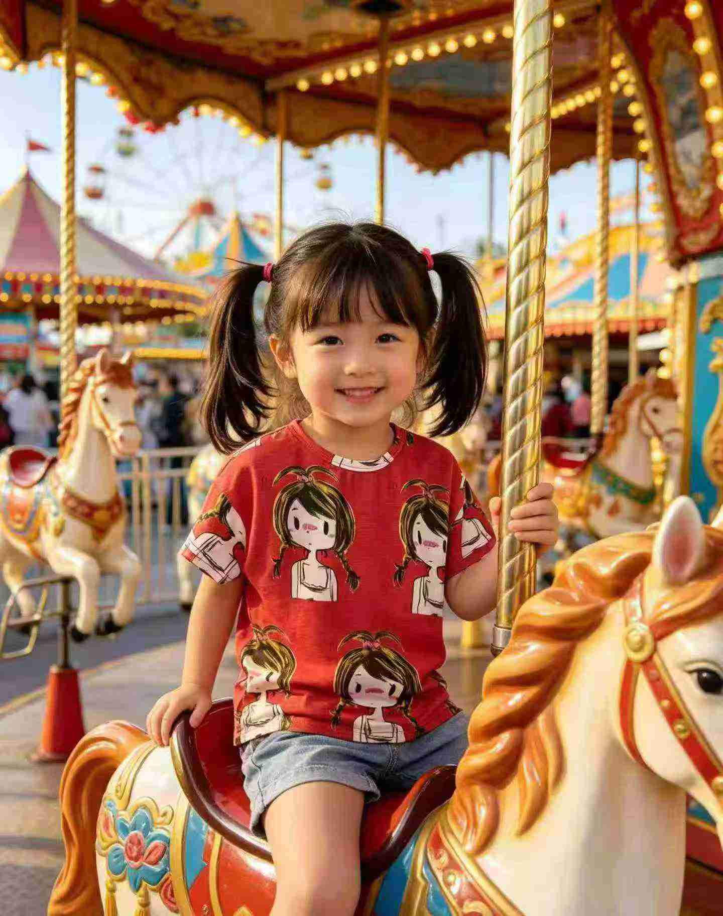 426 Pcs Beike Element Girls Summer Cartoon Cotton Short Sleeve T-Shirts - Image 4