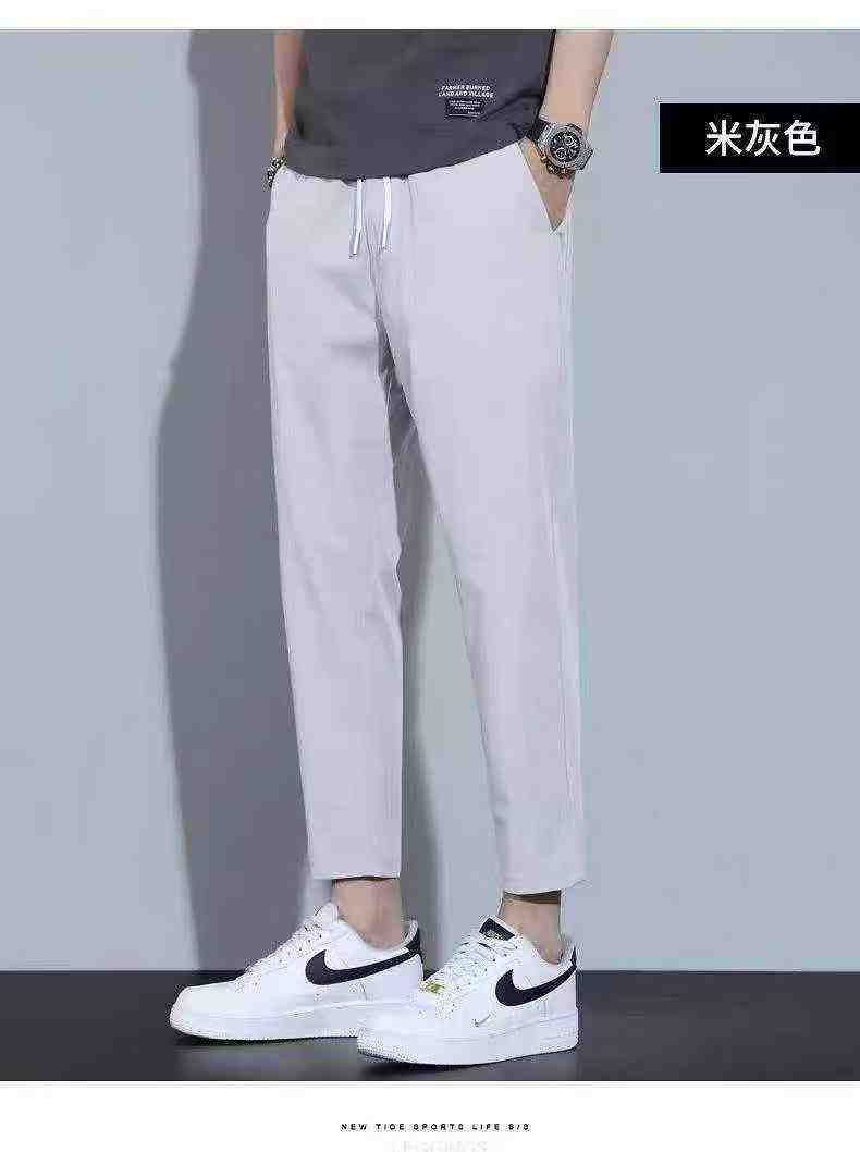 Erkek Yaz İnce Buz İpek Büzgülü Düz Kesim Günlük Pantolon, Toplam 2634 Adet, Beden S-4XL, 2 Model 3 Renk - Image 3