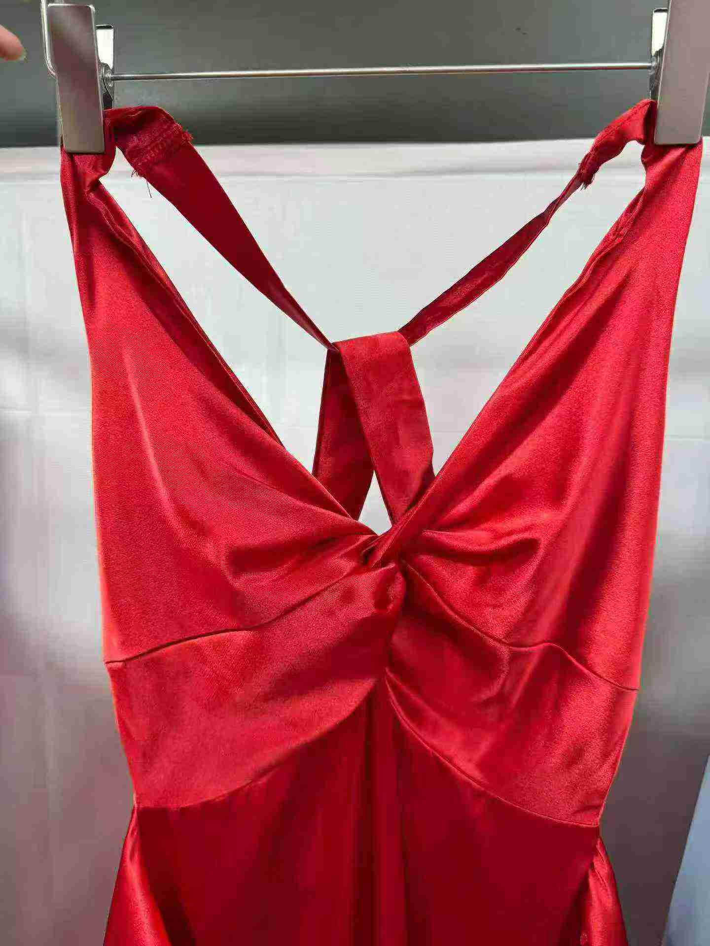 300 Pcs French Style Solid Satin Long Evening Dresses - Image 2